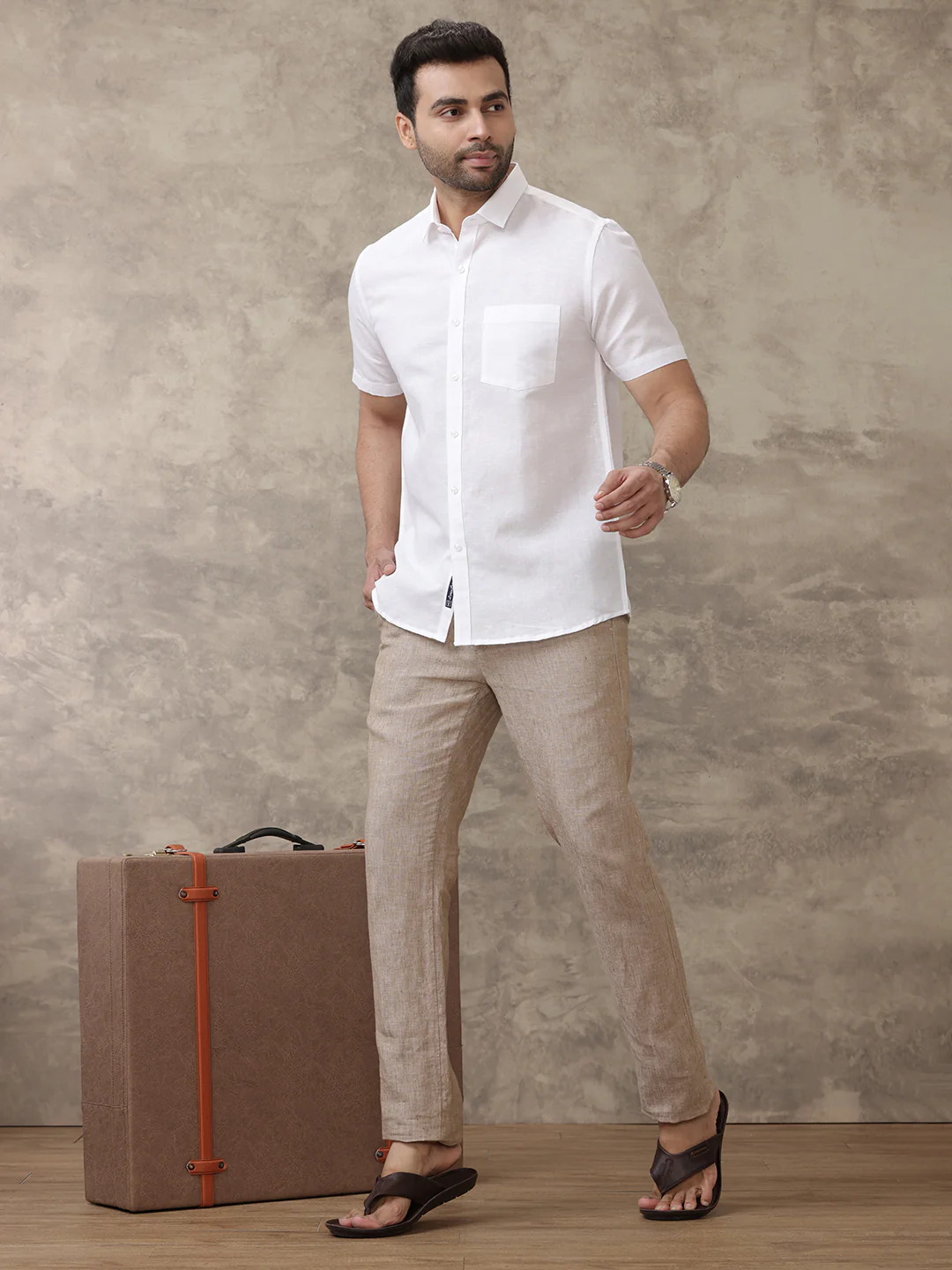 Linen Cotton White Shirt – Linen Park 7447 | Smart Fit - Image 7