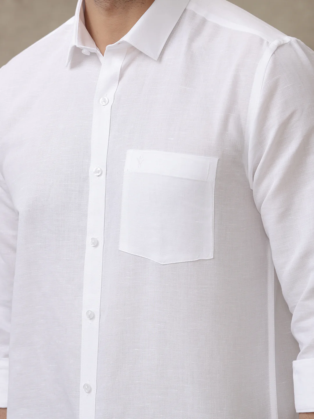 Linen Cotton White Shirt – Linen Park 7447 | Smart Fit - Image 8