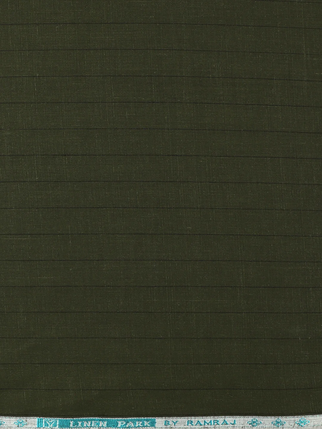 Linen Rich Dark Green Stripes Shirt Fabric Prime - Image 3