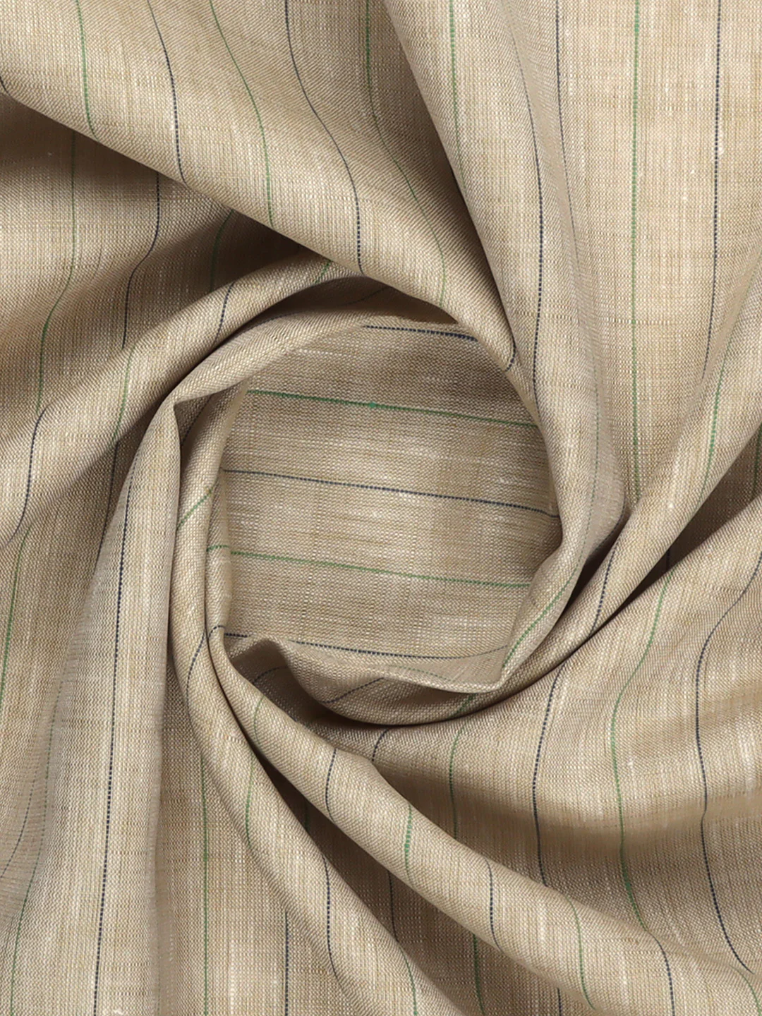 Linen Rich Light Brown Stripes Shirt Fabric Prime