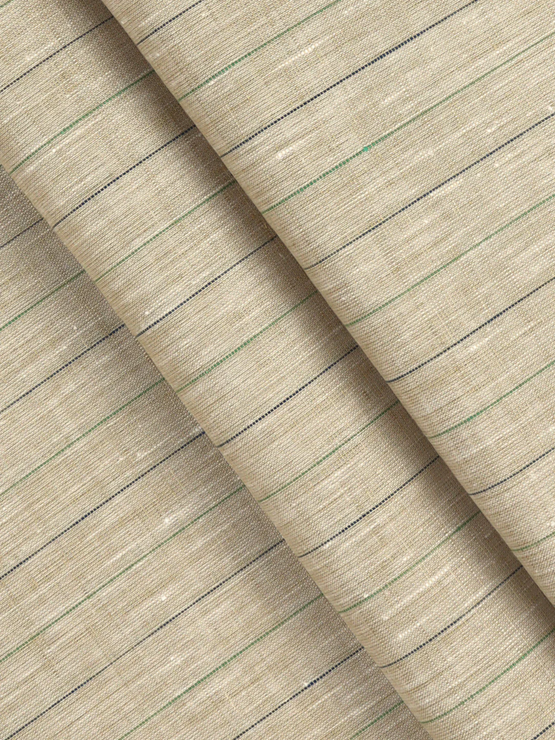 Linen Rich Light Brown Stripes Shirt Fabric Prime - Image 2
