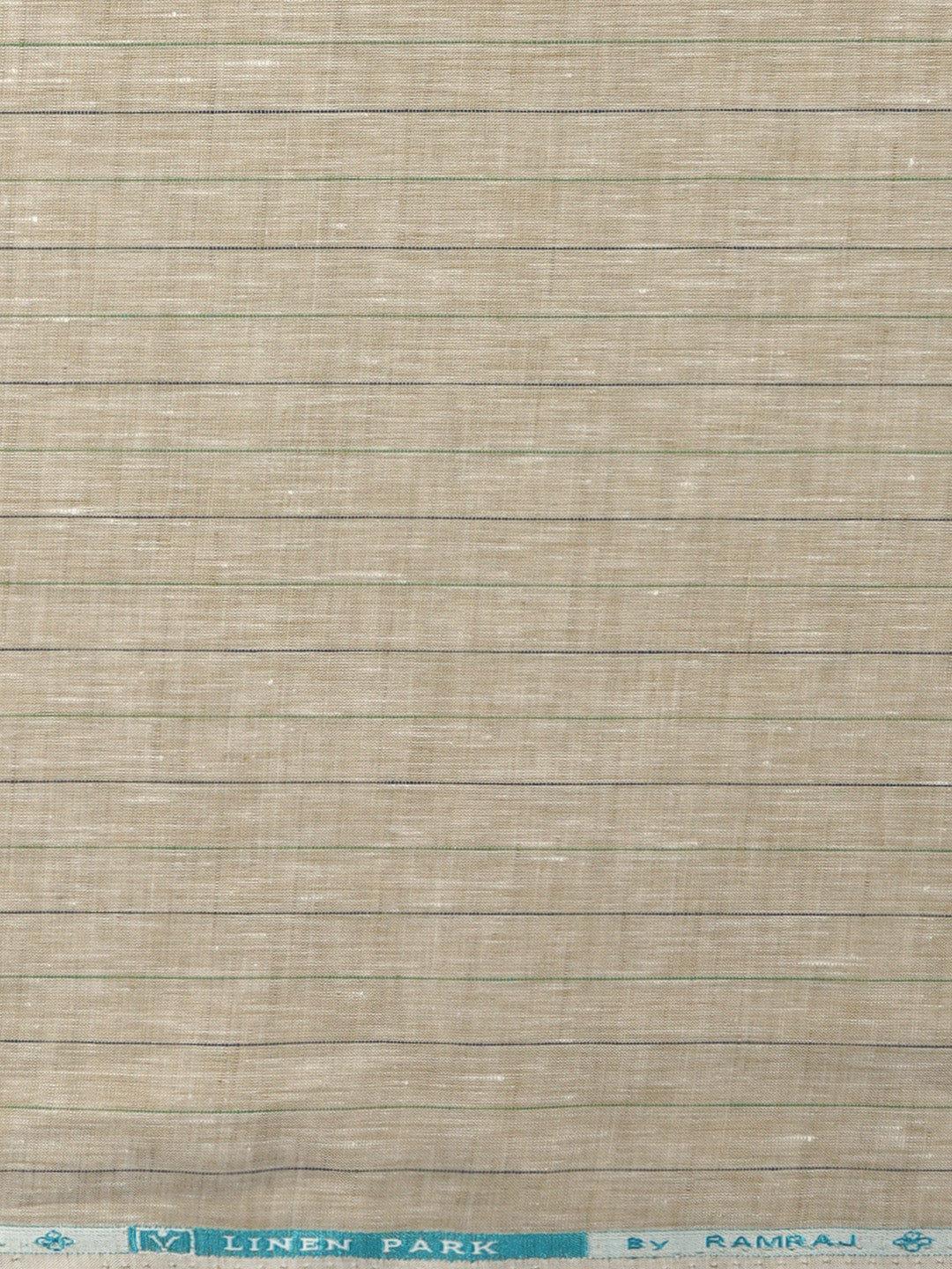 Linen Rich Light Brown Stripes Shirt Fabric Prime - Image 3