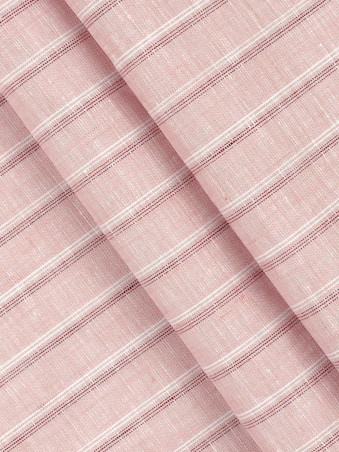 Linen Rich Light Pink Stripes Shirt Fabric Prime - Image 2