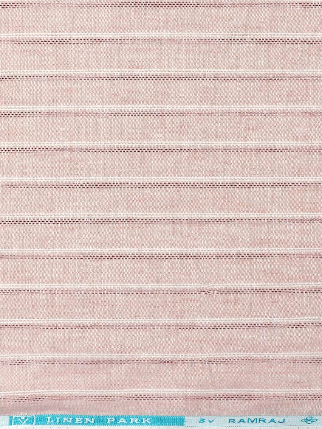 Linen Rich Light Pink Stripes Shirt Fabric Prime - Image 3