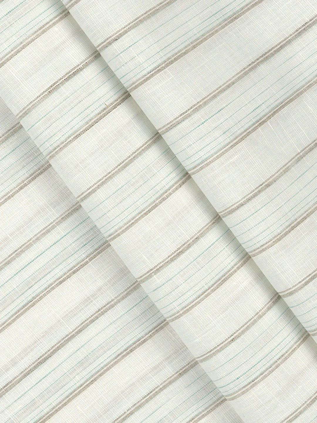Linen Rich OffWhite Stripes Shirt Fabric Prime - Image 2
