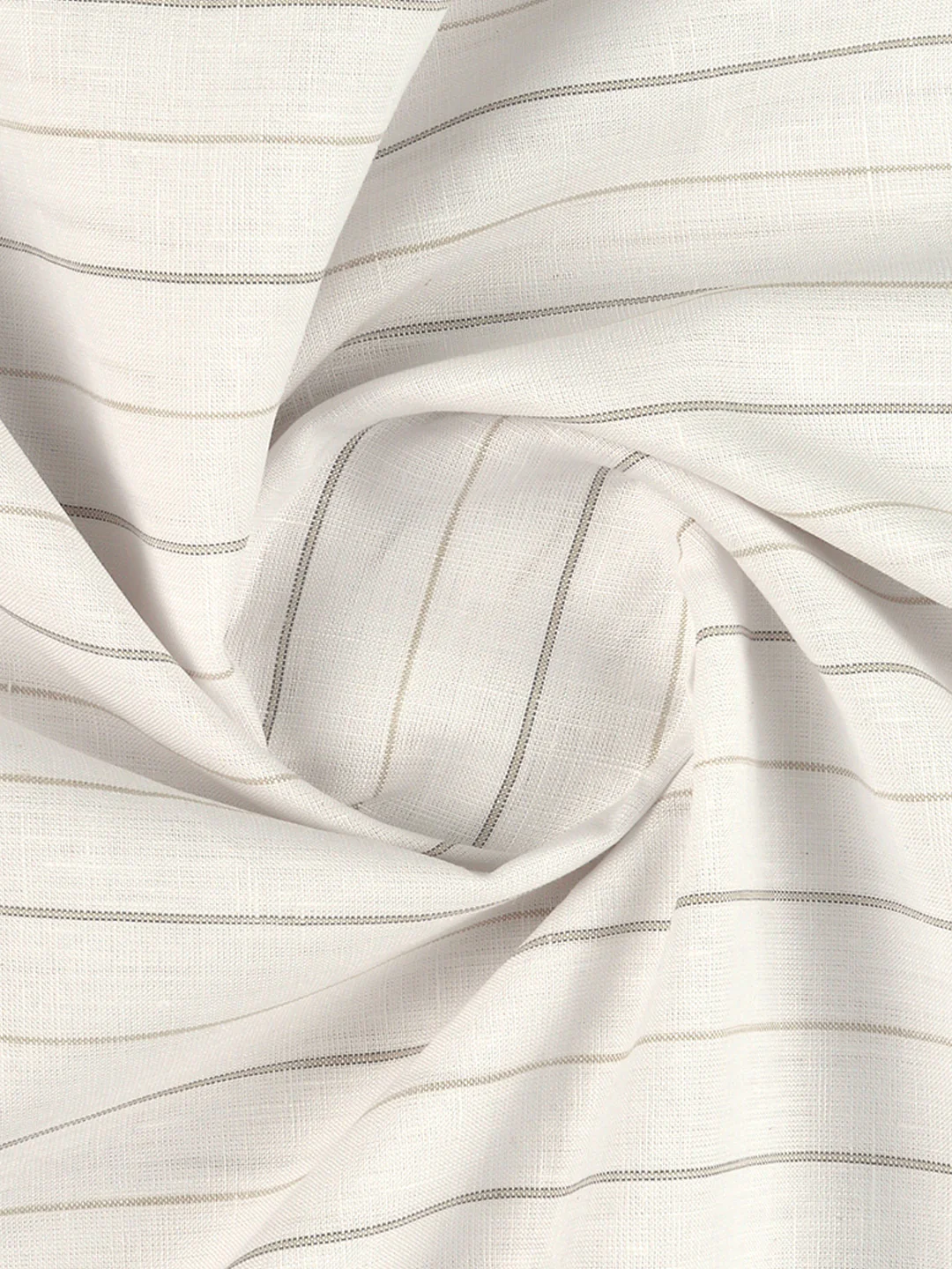 Linen Rich White Stripes Shirt Fabric Prime
