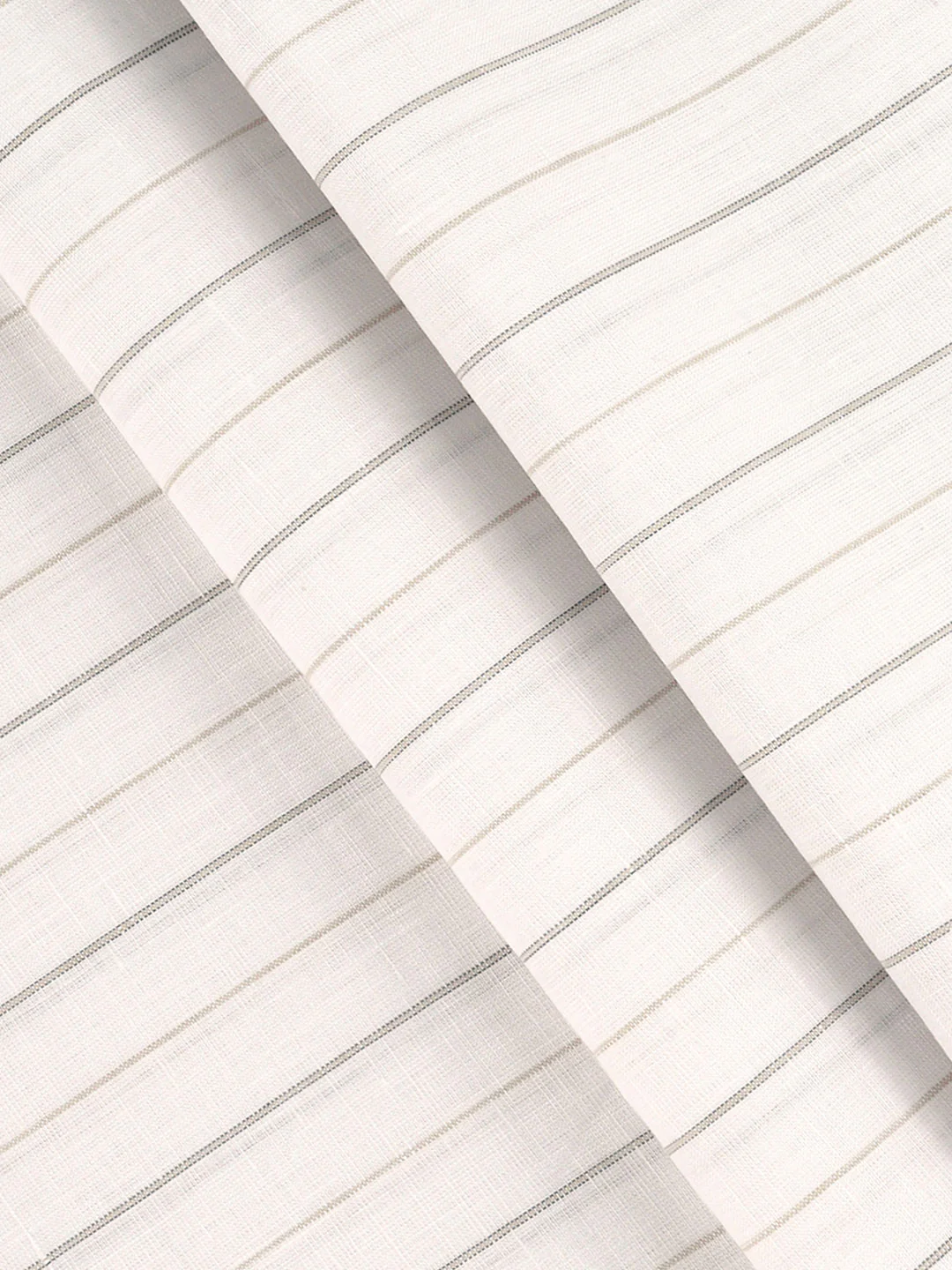 Linen Rich White Stripes Shirt Fabric Prime - Image 2