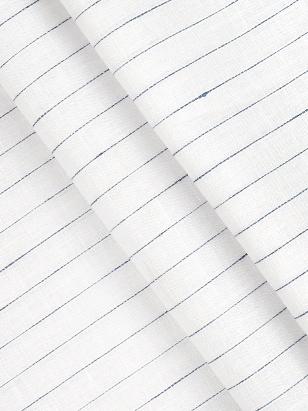 Linen Rich White Stripes Shirt Fabric Prime - Image 2