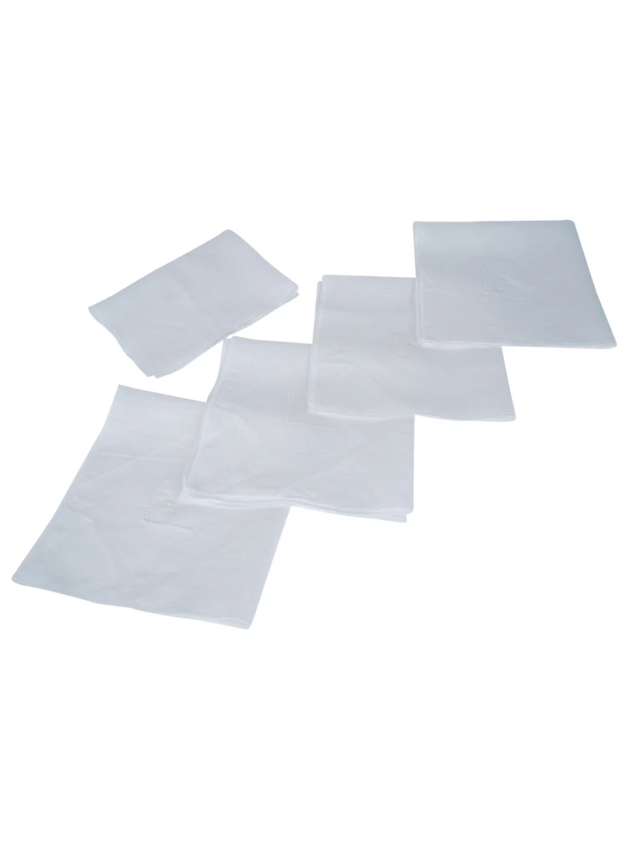 Pure Linen White Hand Kerchief (5 in 1) - Image 2