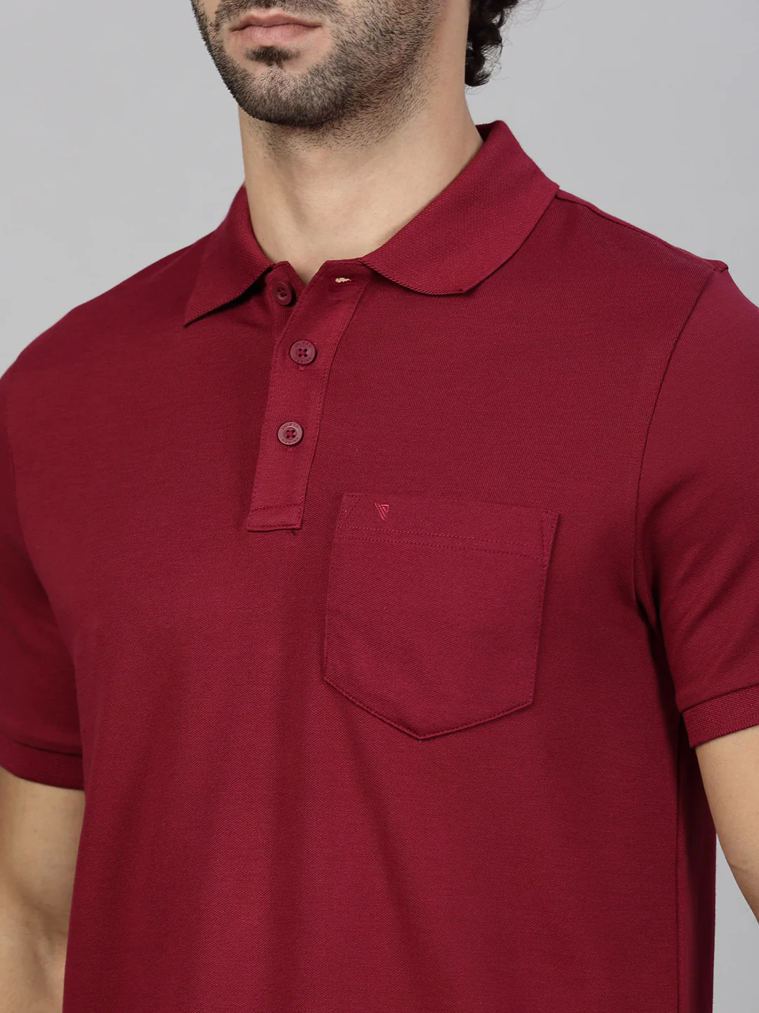 Maroon Polo T-shirt with Grey Shorts Combo - Image 4