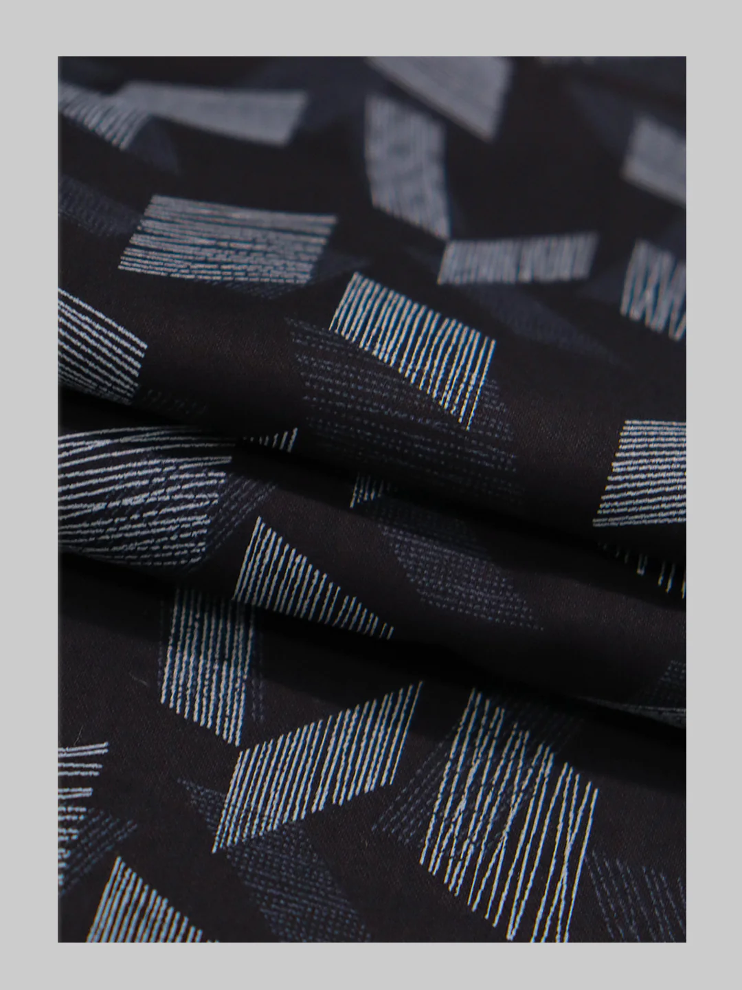 Men 100% Cotton Black Printed Shirt Fabric Oslo