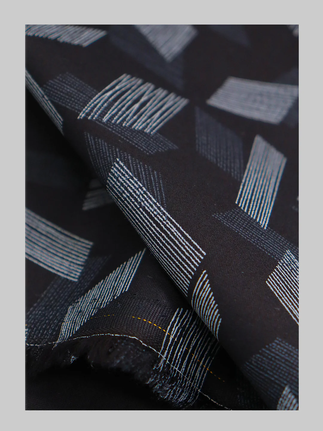 Men 100% Cotton Black Printed Shirt Fabric Oslo - Image 2