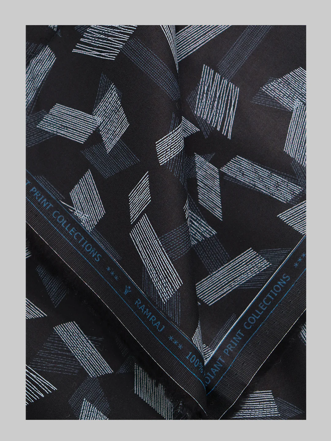 Men 100% Cotton Black Printed Shirt Fabric Oslo - Image 3
