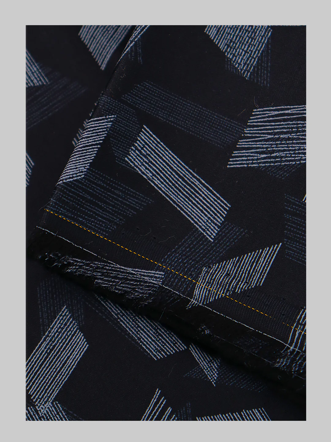 Men 100% Cotton Black Printed Shirt Fabric Oslo - Image 4