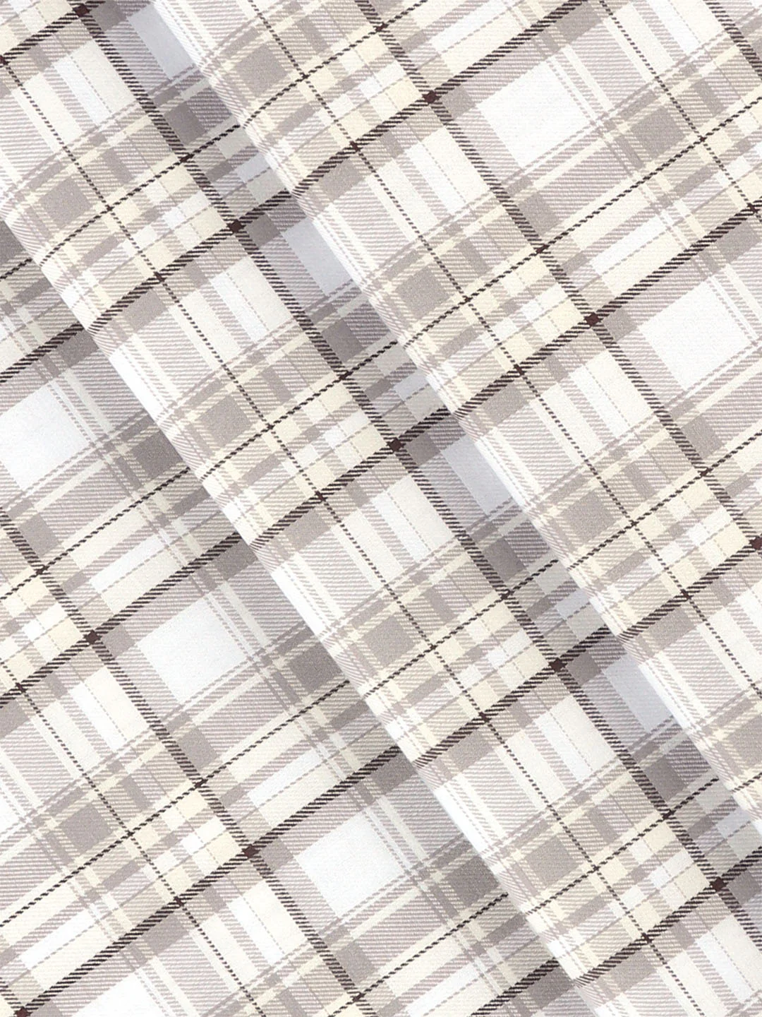 Men 100% Cotton Checked Shirt Fabric Brown Marcus - Image 2