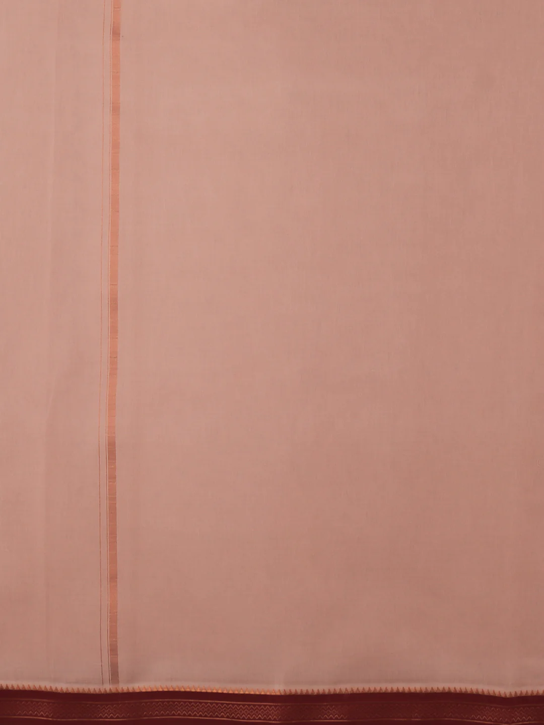 Men 100% Cotton Double Layer Light Copper Dhoti with Mayilkhan Border - Image 3