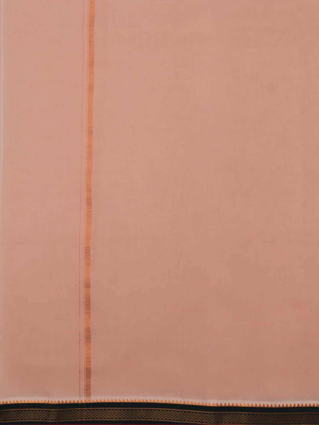 Men 100% Cotton Double Layer Light Copper Dhoti with Mayilkhan Border - Image 4