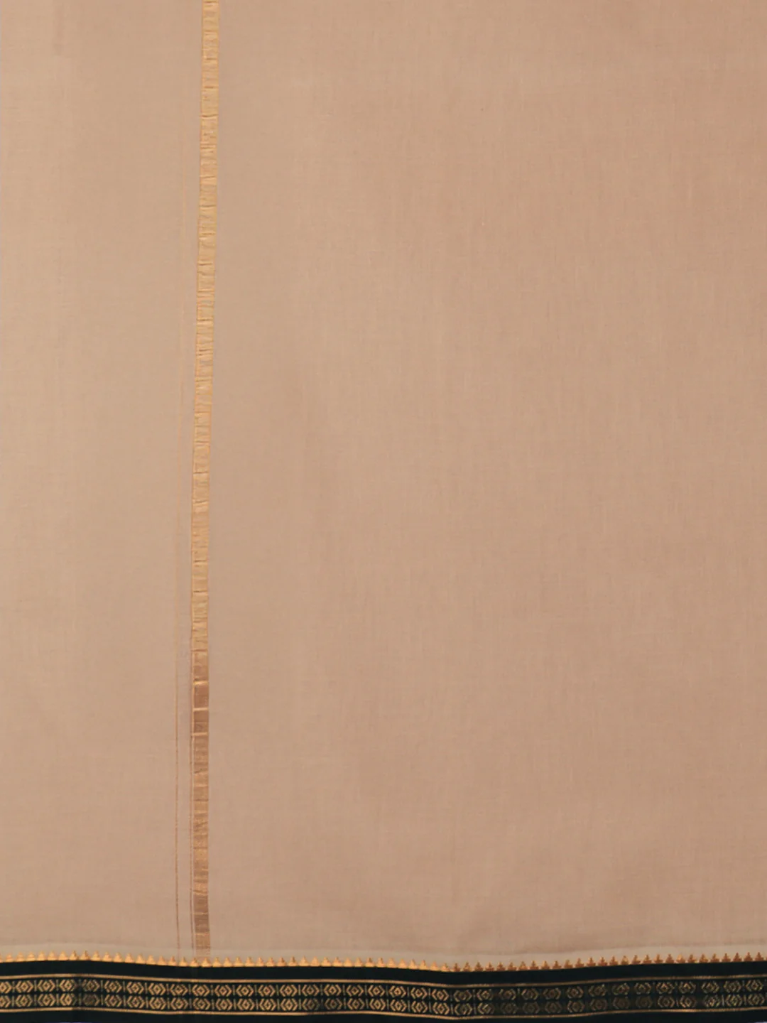 Men 100% Cotton Double Layer Light Kaavi Dhoti with Mayilkhan Border - Image 6