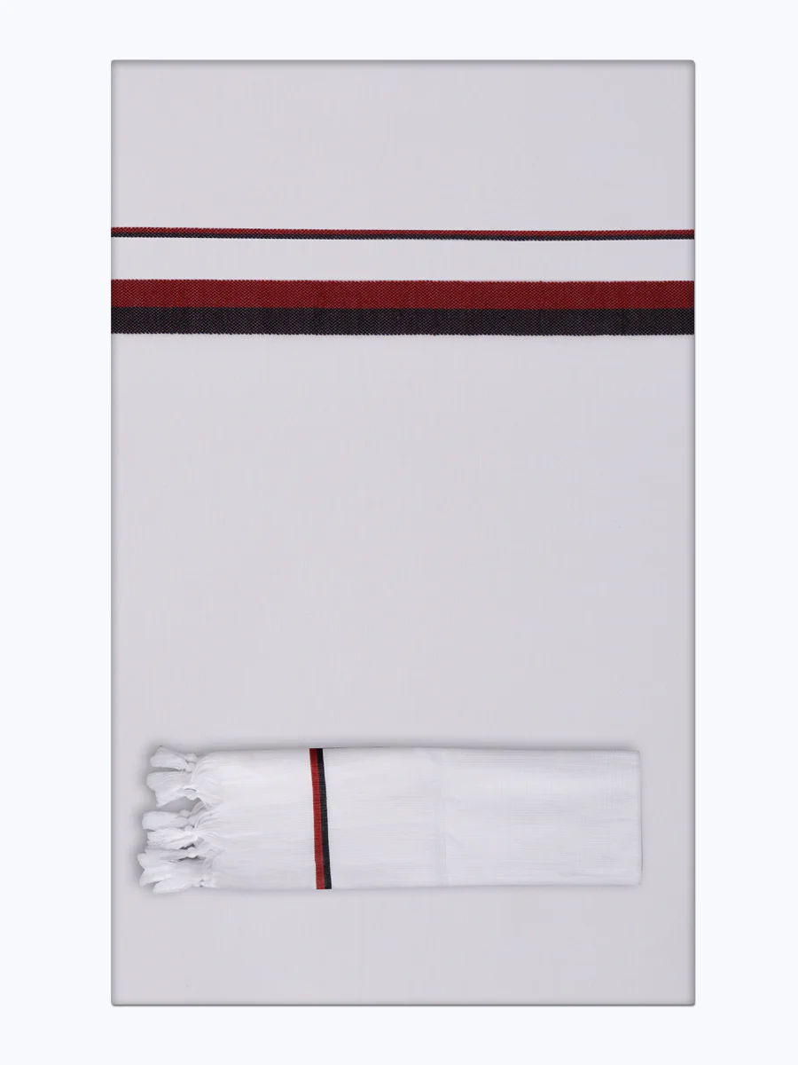 Men 100% Cotton Double Layer Political Dhoti & Towel Set Sruthi DMK - Image 2