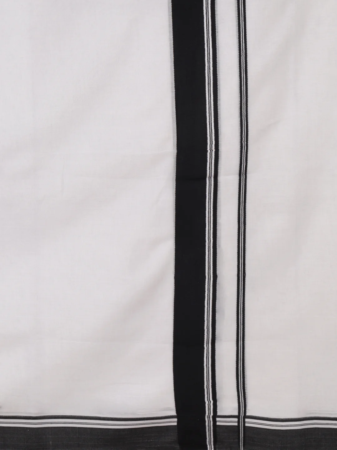 Men 100% Cotton Double Layer White Dhoti with Fancy Border EF10 - Image 3