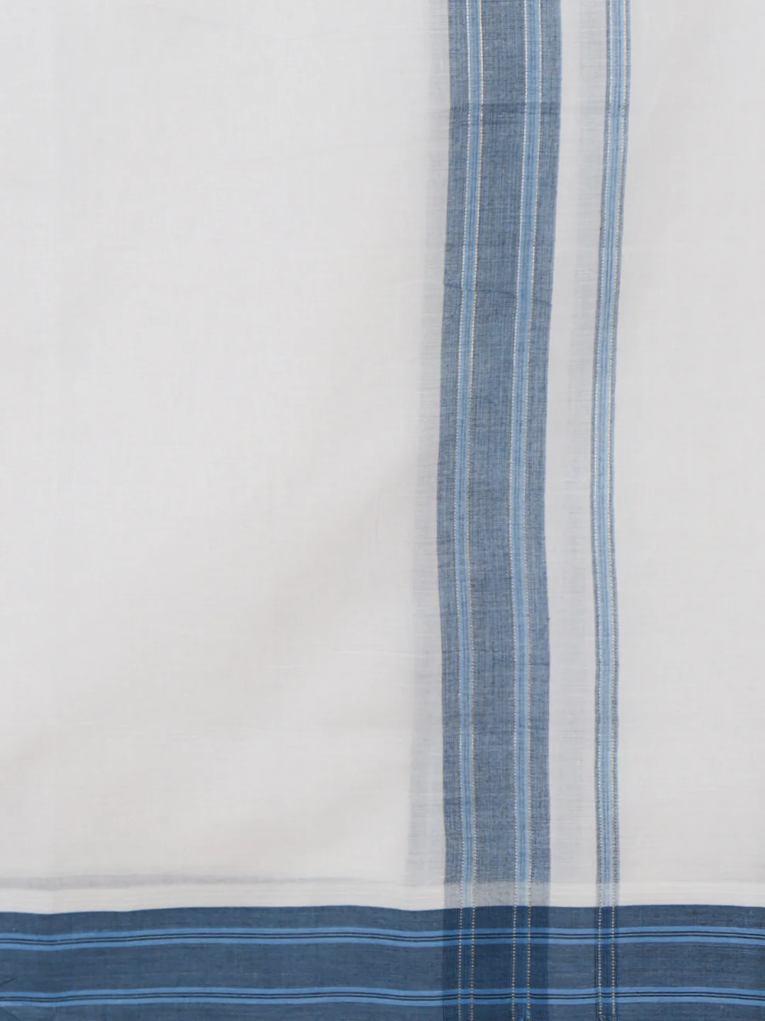 Men 100% Cotton Double Layer White Dhoti with Fancy Jari Border EJF21 - Image 4