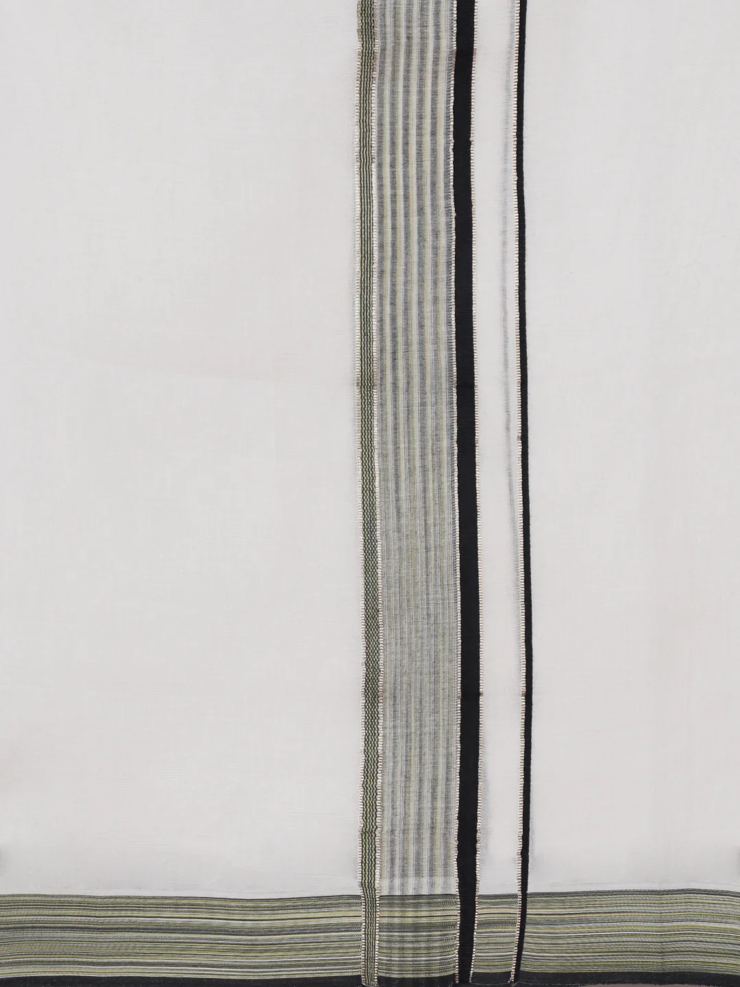 Men 100% Cotton Double Layer White Dhoti with Fancy Jari Border MJF02 - Image 4