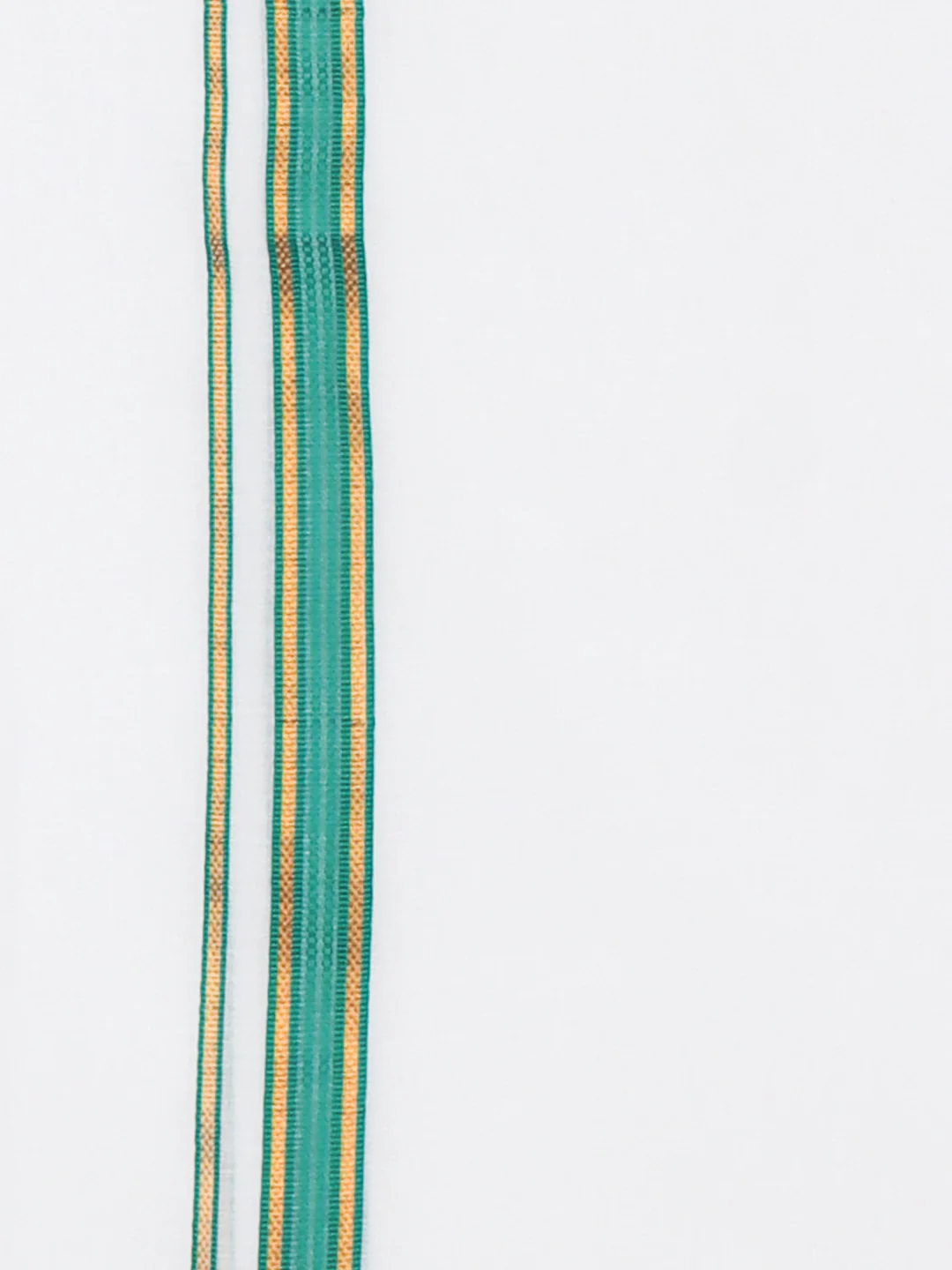 Men 100% Cotton Double Layer White Dhoti with Fancy Jari Border RF04 - Image 3