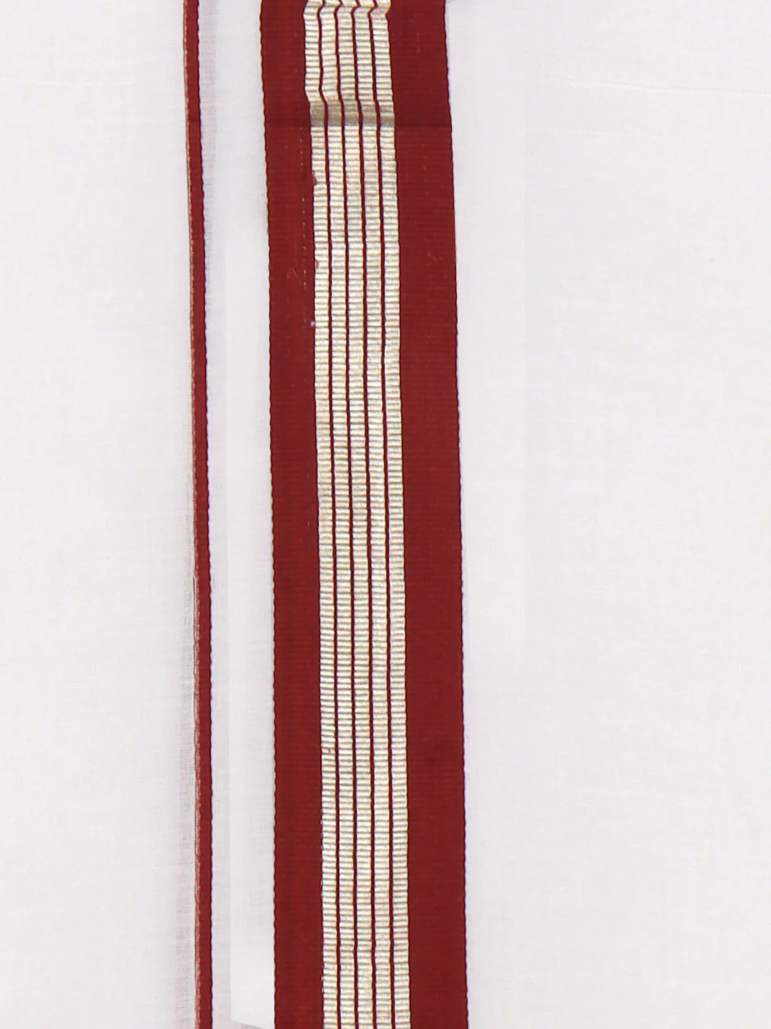 Men 100% Cotton Double Layer White Dhoti with Fancy Jari Border RG04 - Image 4