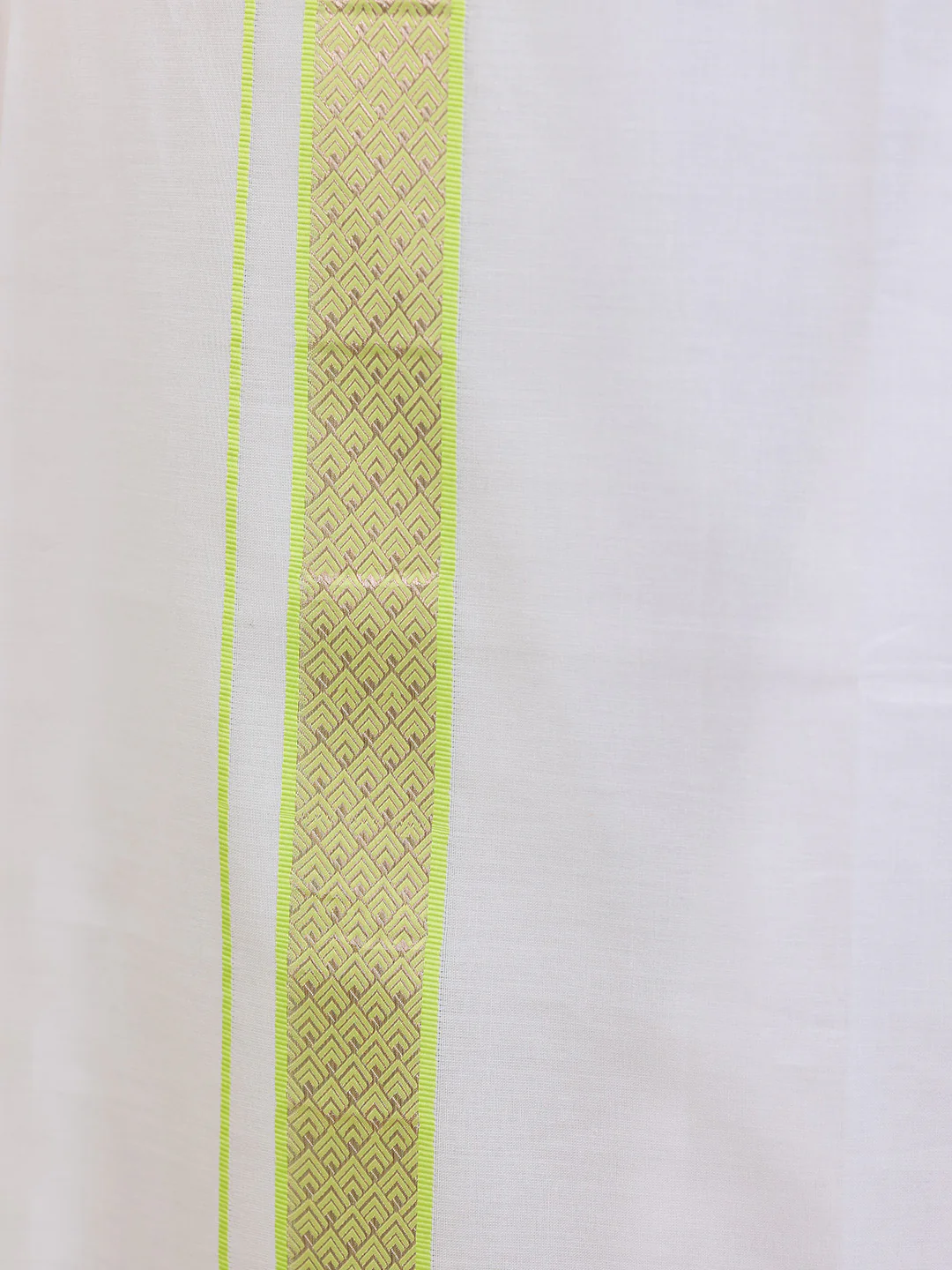 Men 100% Cotton Green Shirt and Fancy Border Dhoti Set BT3 - Image 8