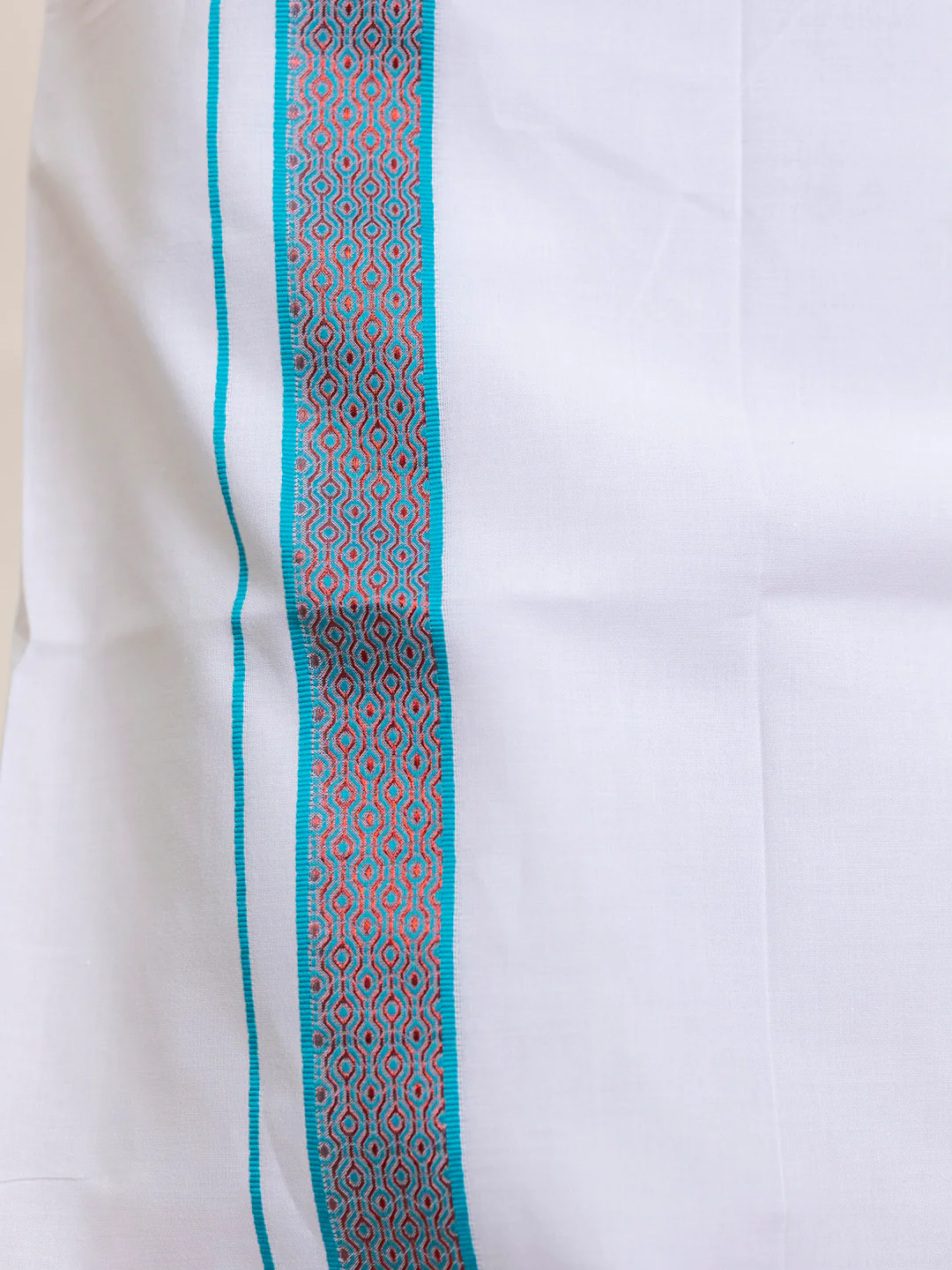 Men 100% Cotton Jungle Green Shirt and Fancy Border Dhoti Set BT11 - Image 8