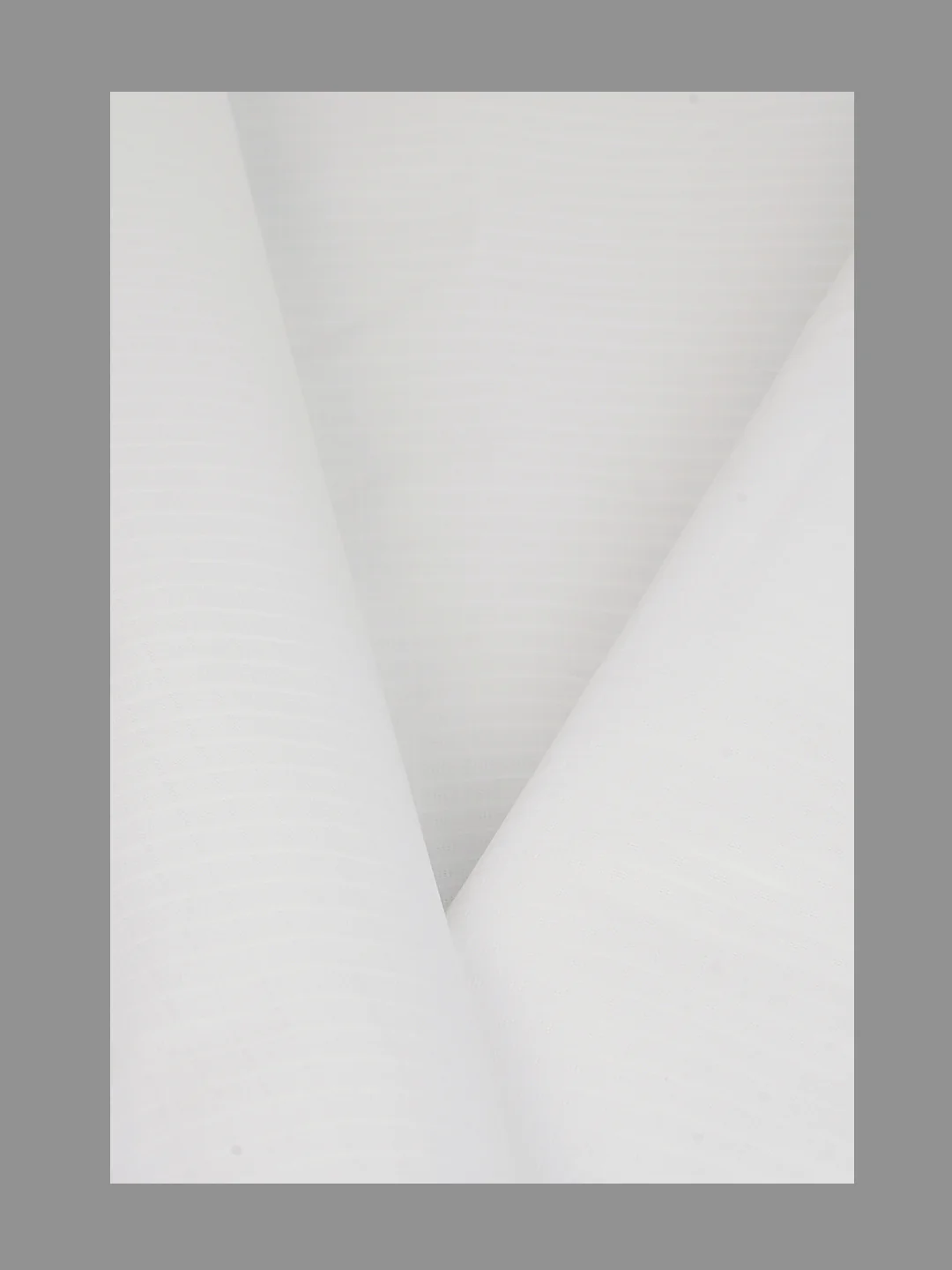 Men 100%Cotton Self Design Shirting White Forest 19 - Image 2
