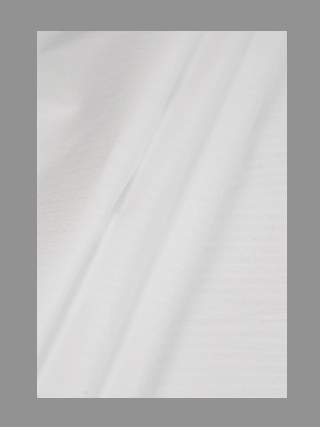 Men 100%Cotton Self Design Shirting White Forest 19 - Image 3