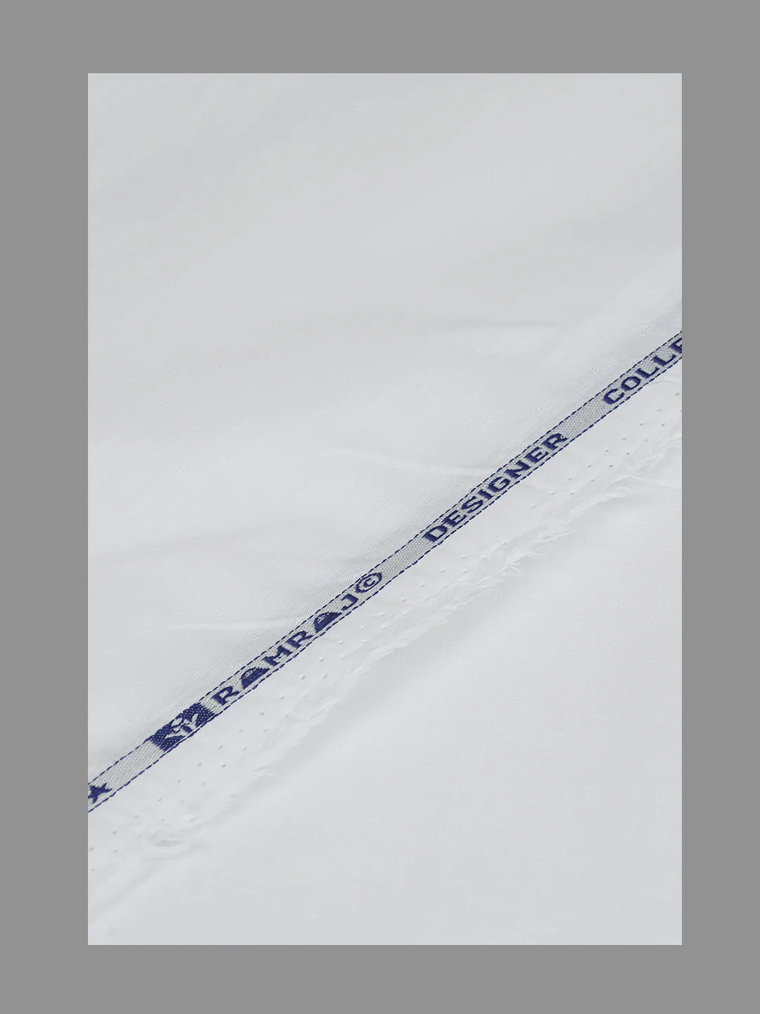 Men 100%Cotton Self Design Shirting White Forest 21 - Image 2