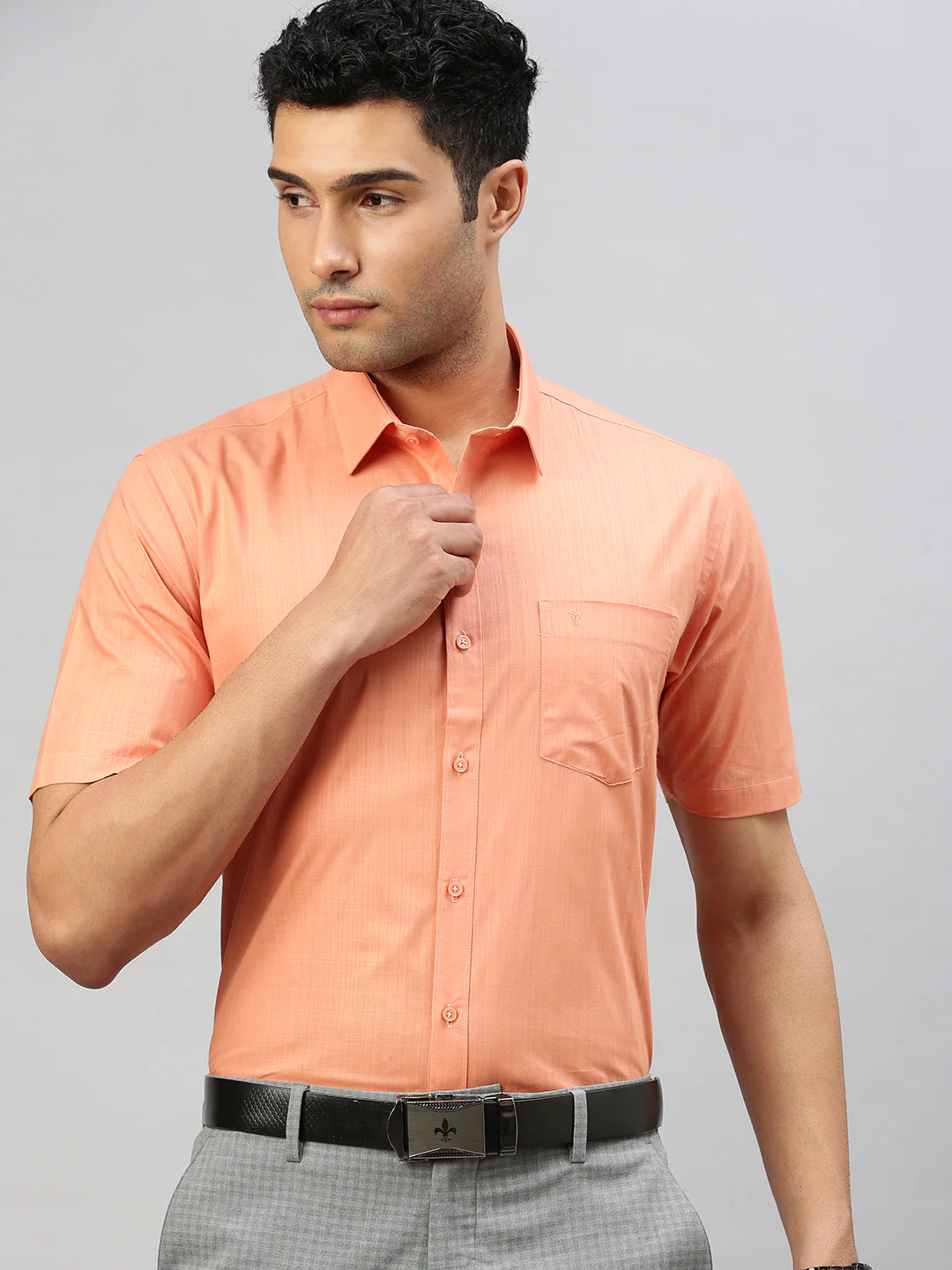Men 100% Cotton Shirt Copper Brown T37 TM4 - Image 4
