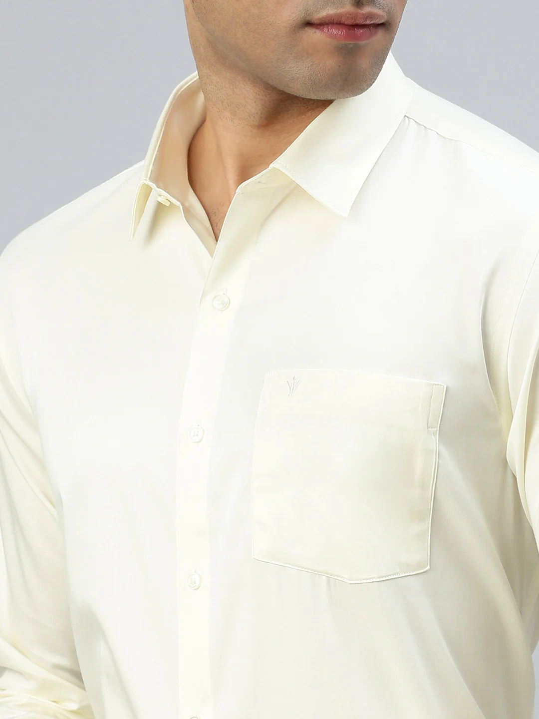 Men 100% Cotton Shirt Cream Royal Gold NI - Image 3