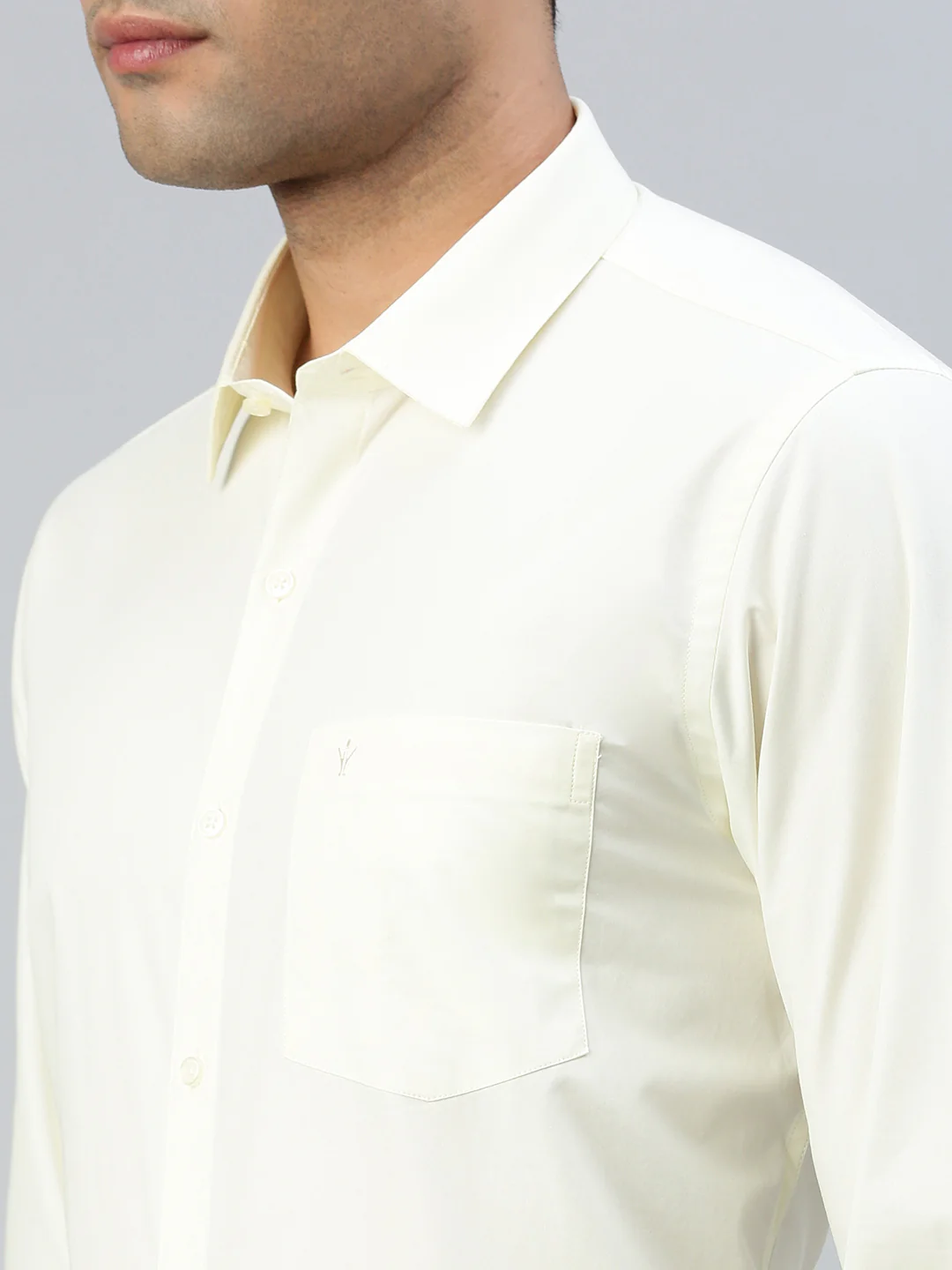Men 100% Cotton Shirt Cream Sammantham - Image 3