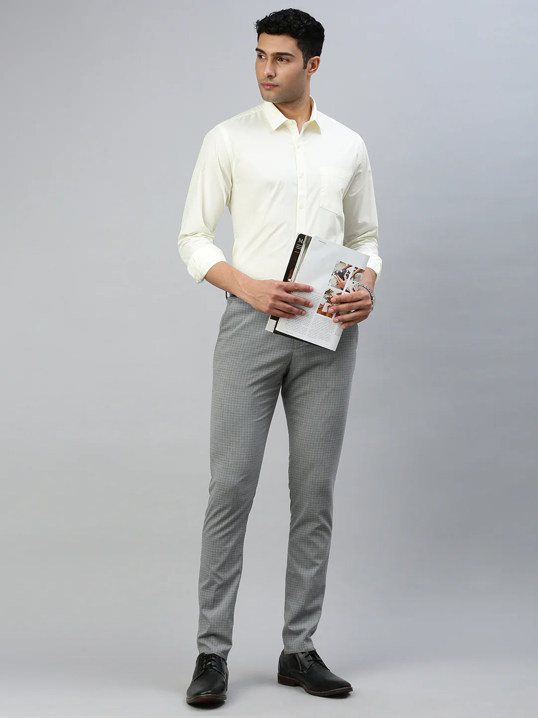 Men 100% Cotton Shirt Cream Sammantham - Image 6
