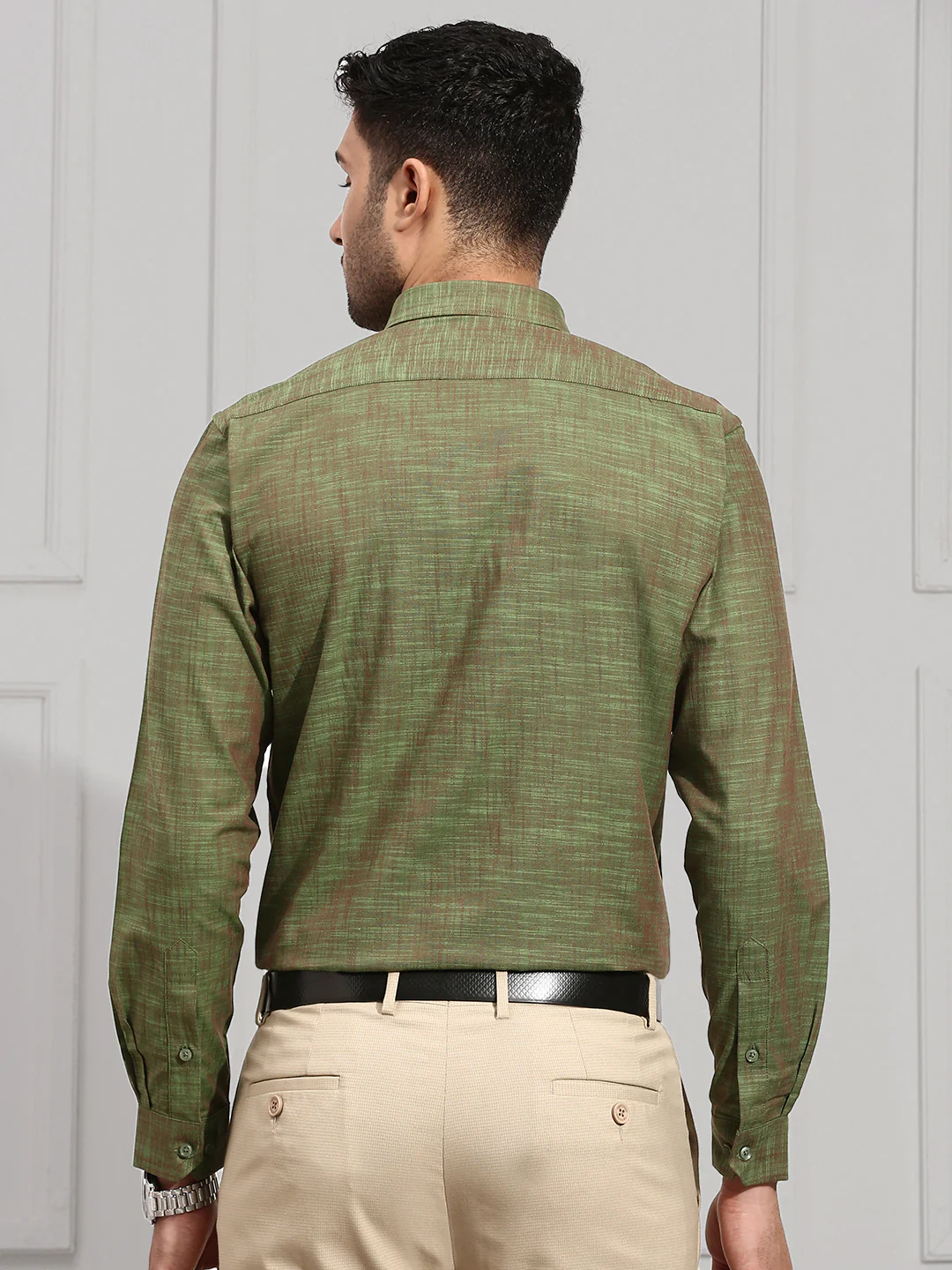 Men 100% Cotton Shirt Green CL2 GT19 - Image 7