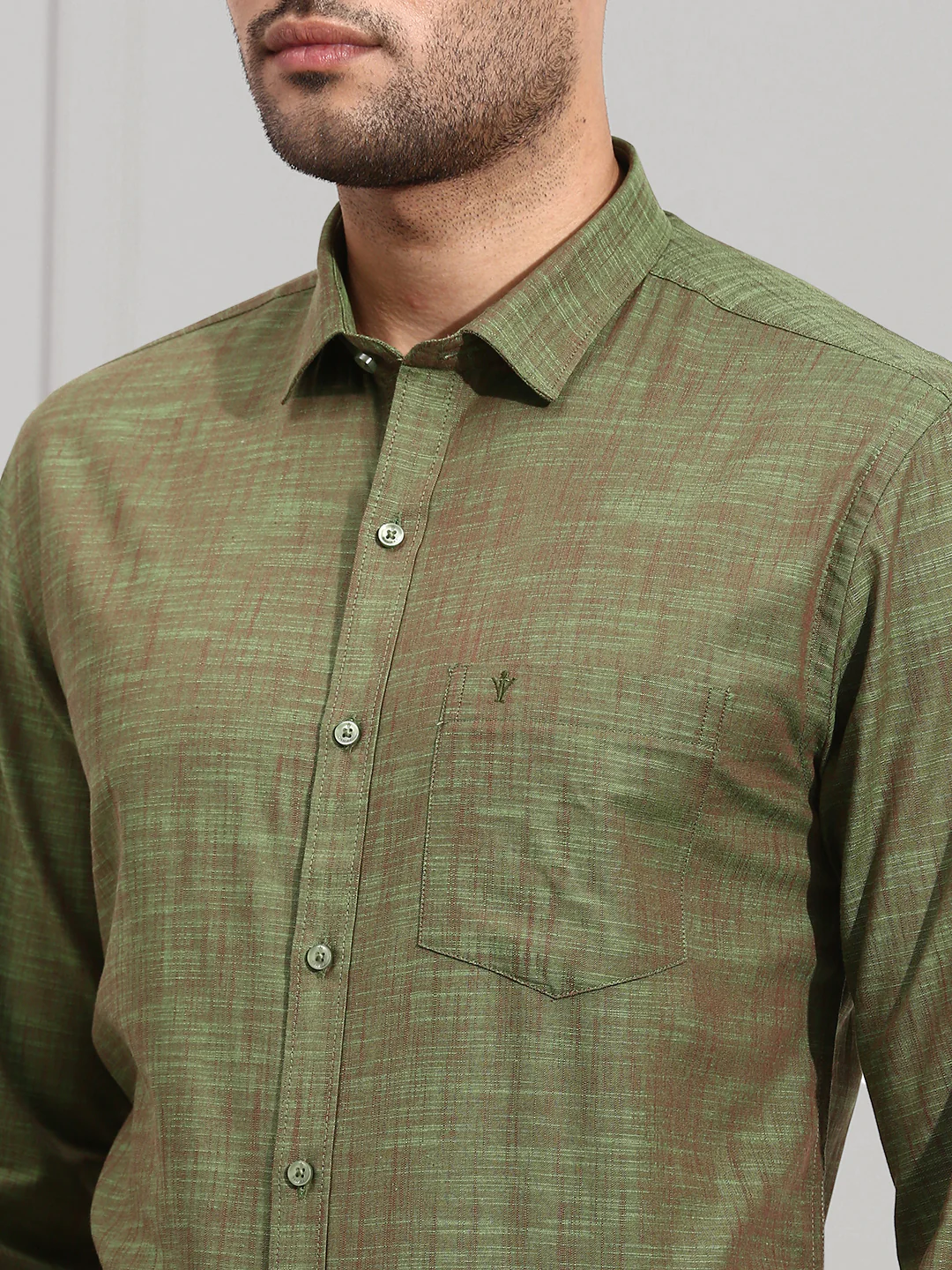 Men 100% Cotton Shirt Green CL2 GT19 - Image 8