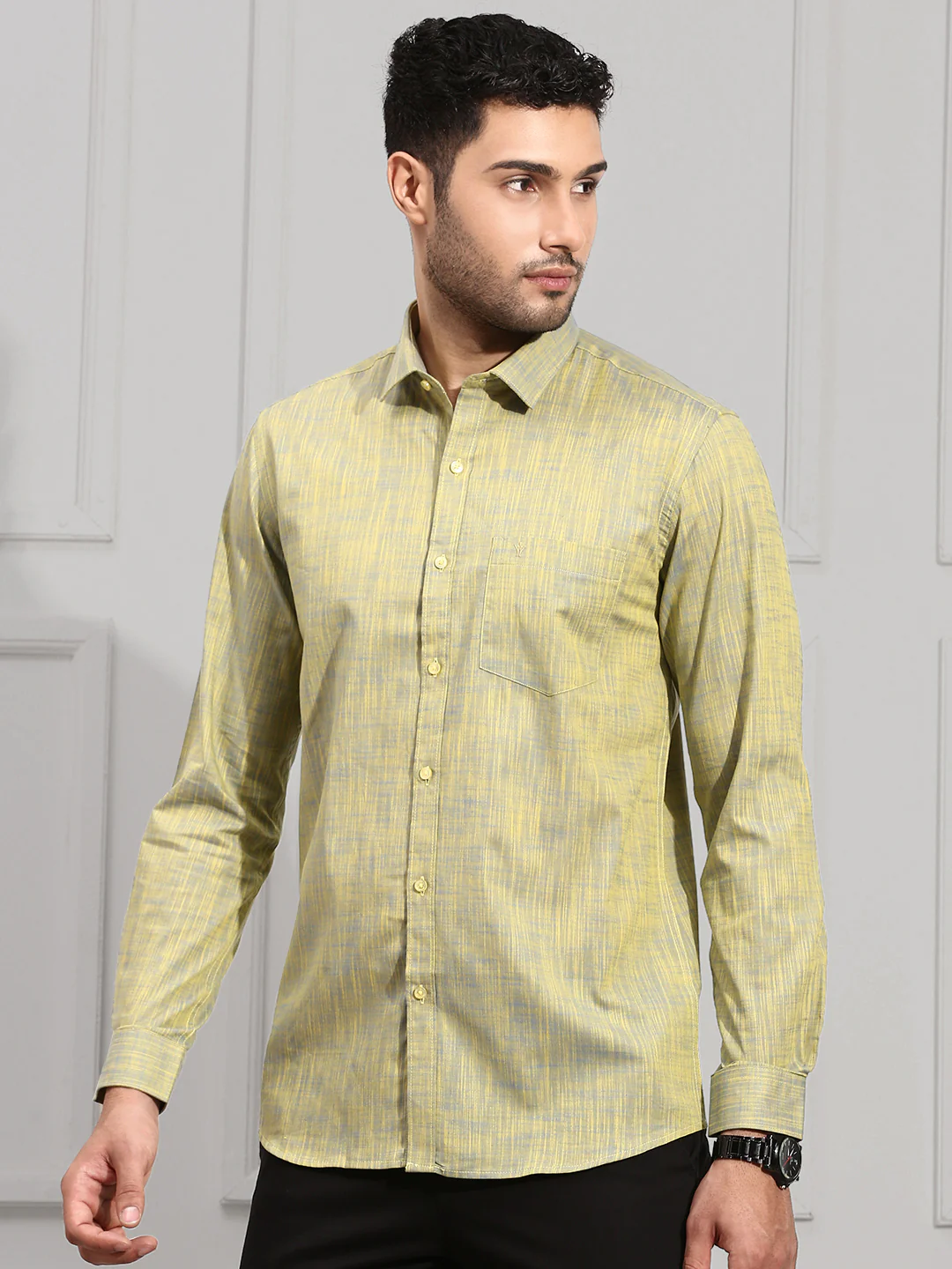Men 100% Cotton Shirt Green CL2 GT25 - Image 3