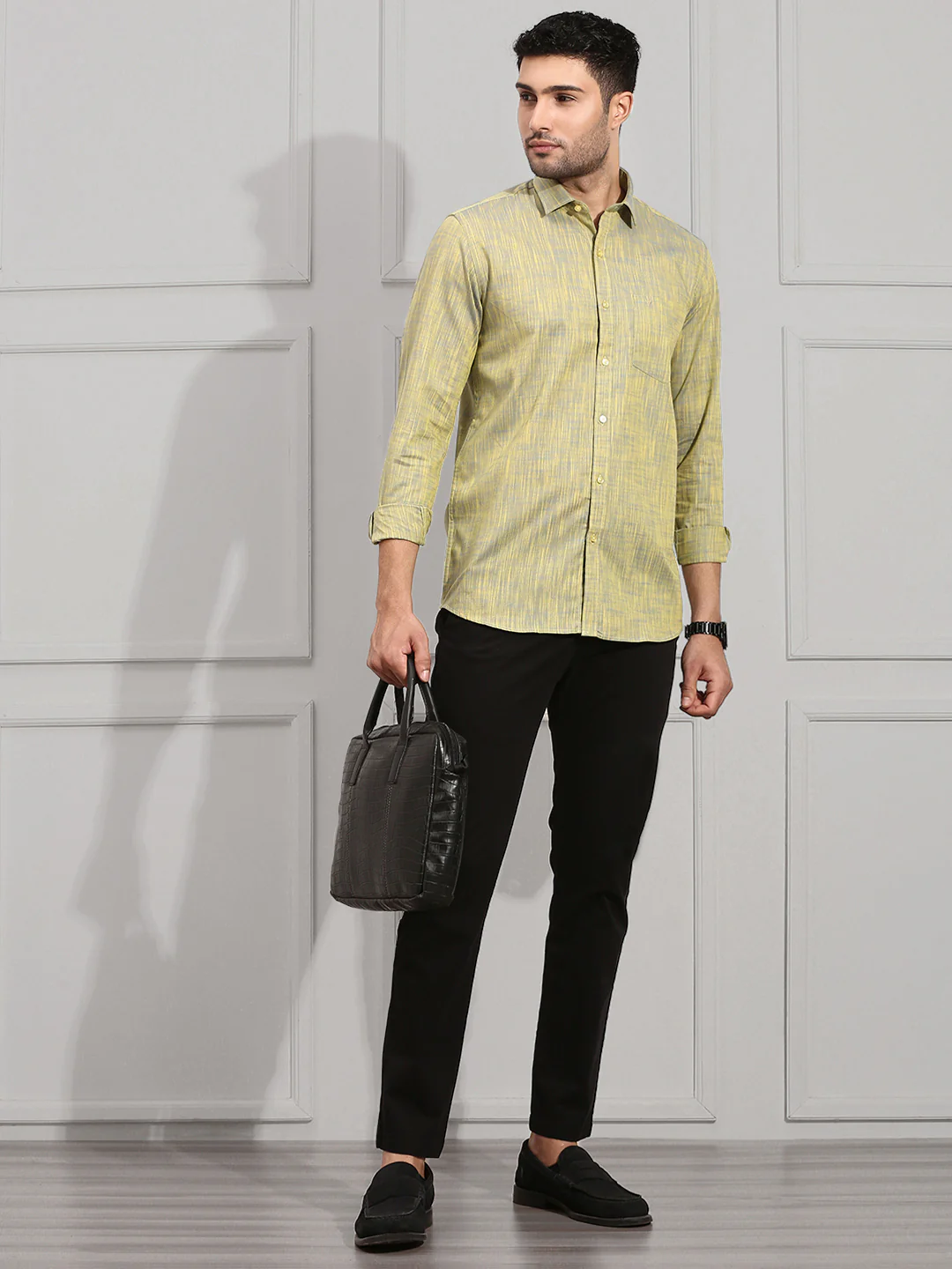 Men 100% Cotton Shirt Green CL2 GT25 - Image 5