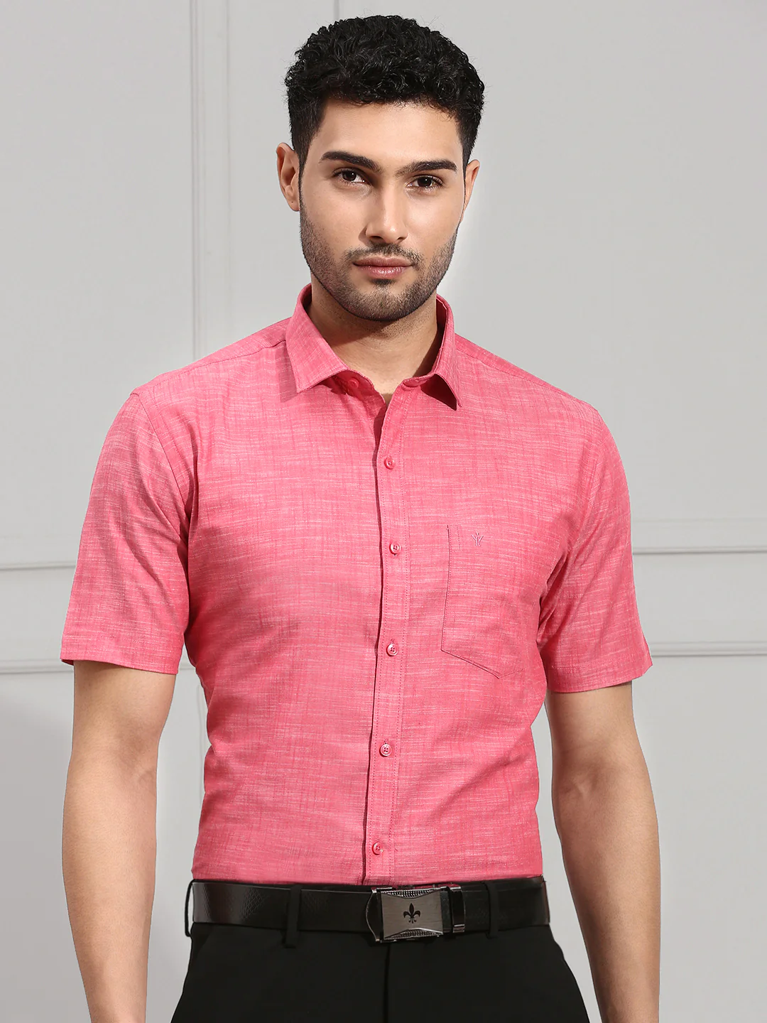 Men 100% Cotton Shirt Pink CL2 GT1 - Image 4