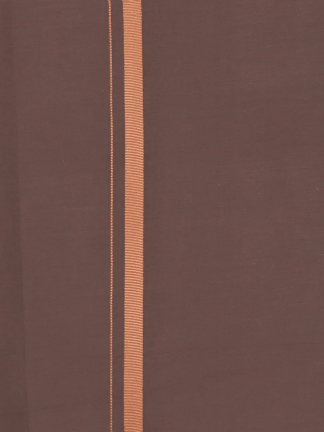 Men 100% Cotton Single Layer Brown Dhoti with Big Border Poojan - Image 3