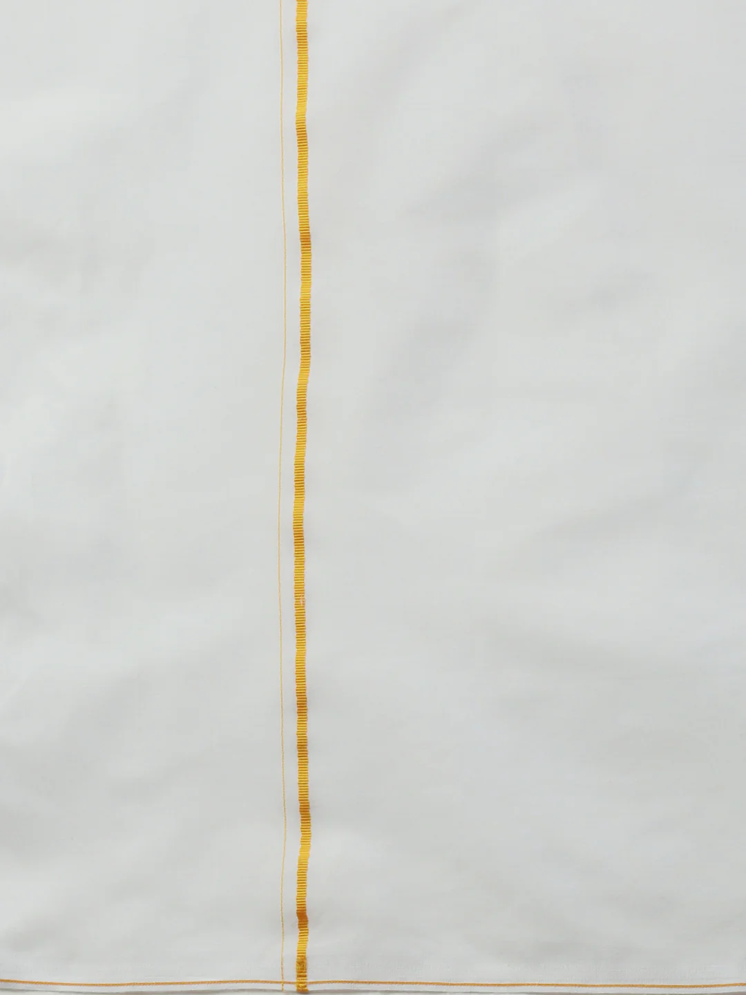 Men 100% Cotton Single Layer Cream Dhoti with Gold Jari Border Smart Nice - Image 6