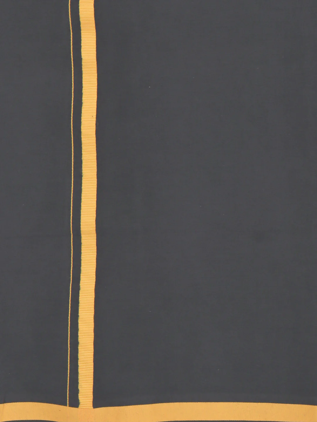 Men 100% Cotton Single Layer Dark Cement Dhoti with Big Border Poojan - Image 4