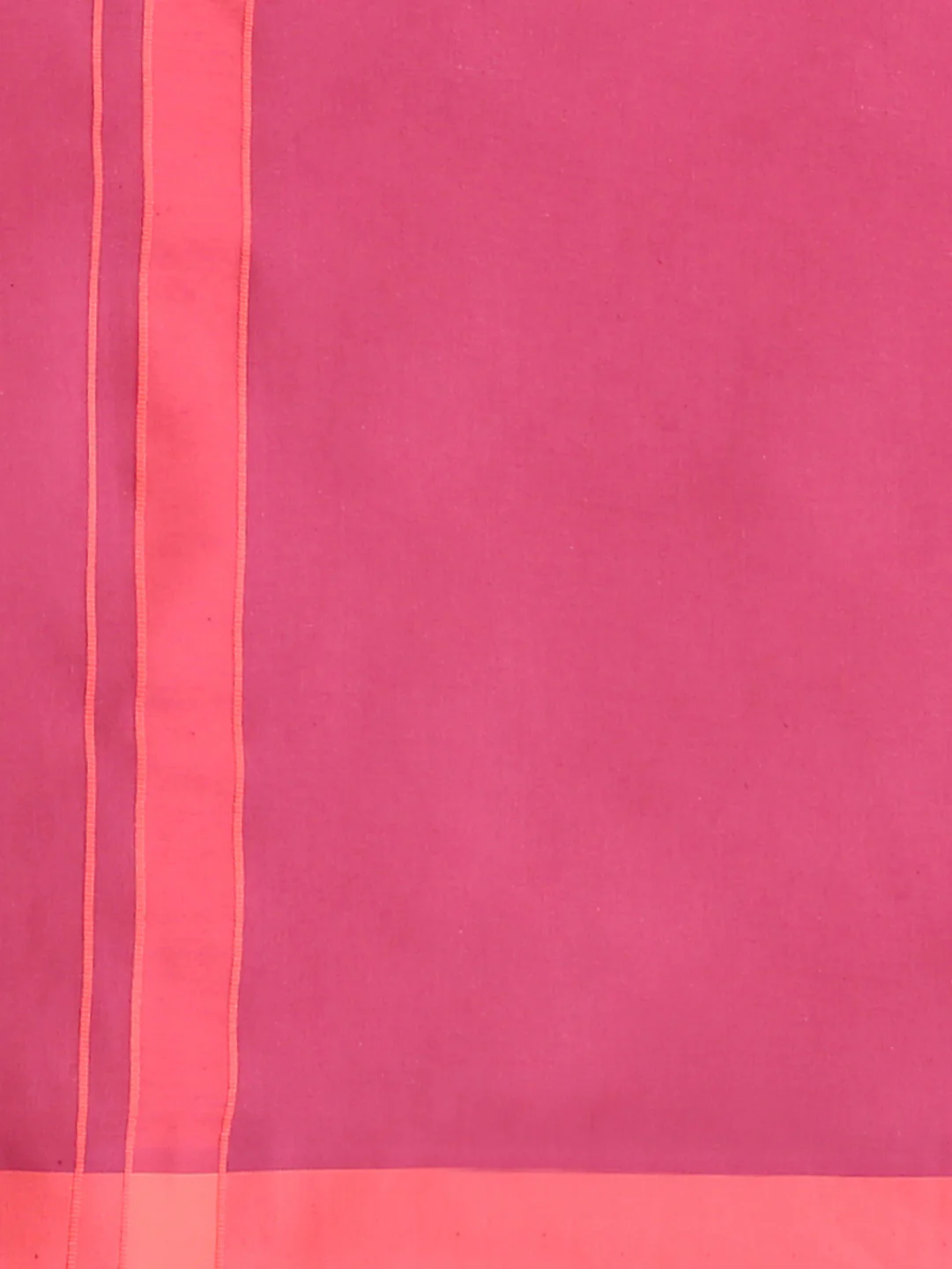 Men 100% Cotton Single Layer Magenta Dhoti with Assorted Border Ahimsa - Image 4