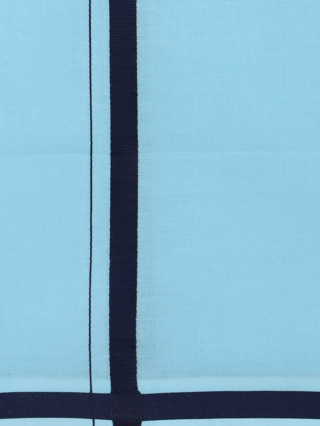 Men 100% Cotton Single Layer Mint Blue Dhoti with Big Border Poojan - Image 3