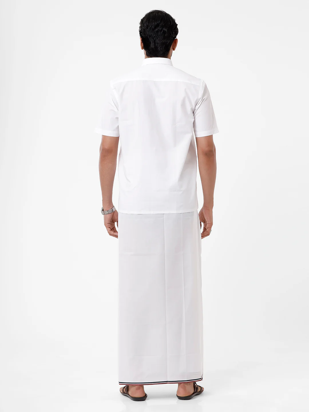 Men 100% Cotton Single Layer Political Dhoti ADMK - Image 7