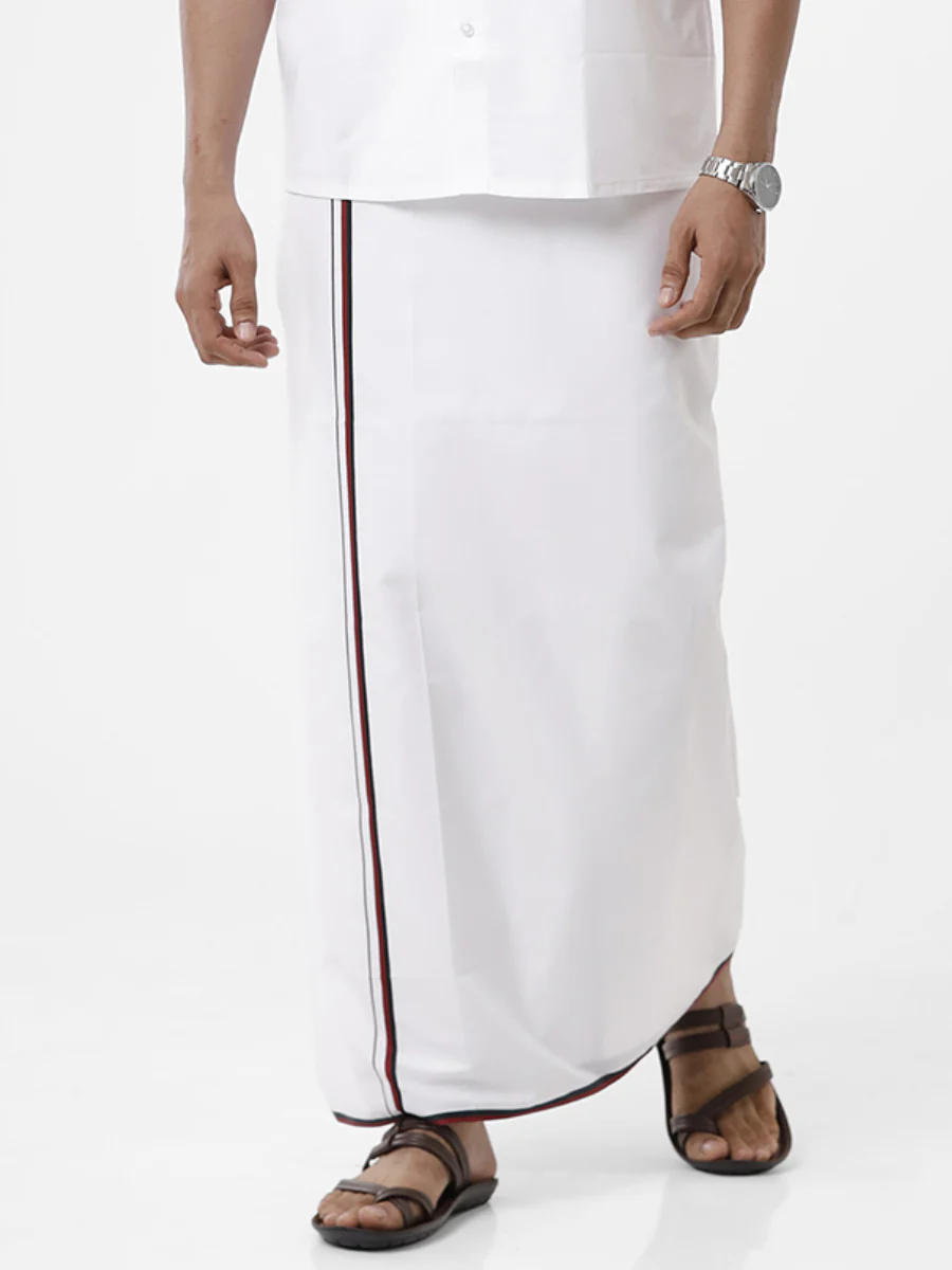 Men 100% Cotton Single Layer Political Dhoti First Rank DMK