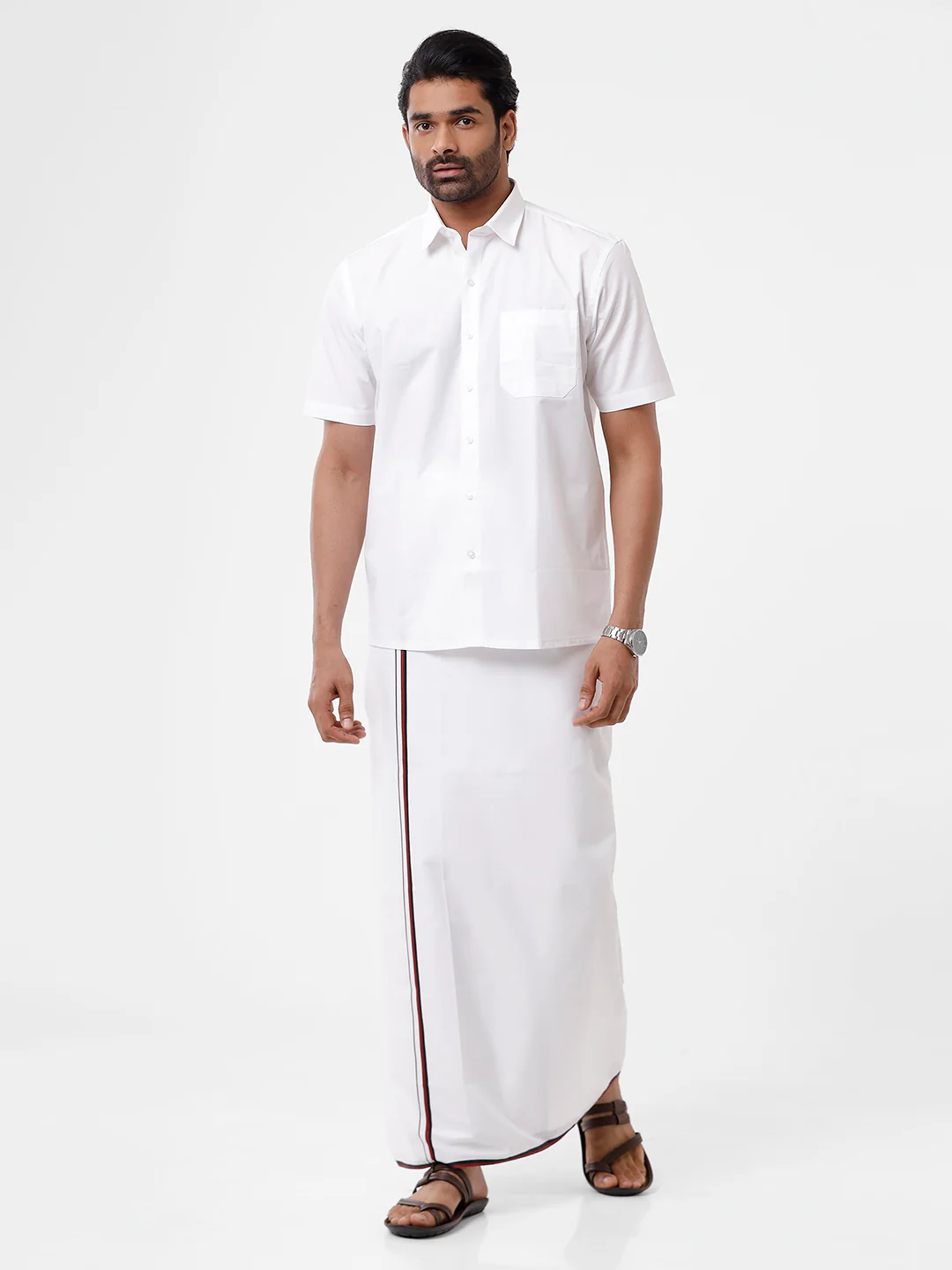 Men 100% Cotton Single Layer Political Dhoti First Rank DMK - Image 3